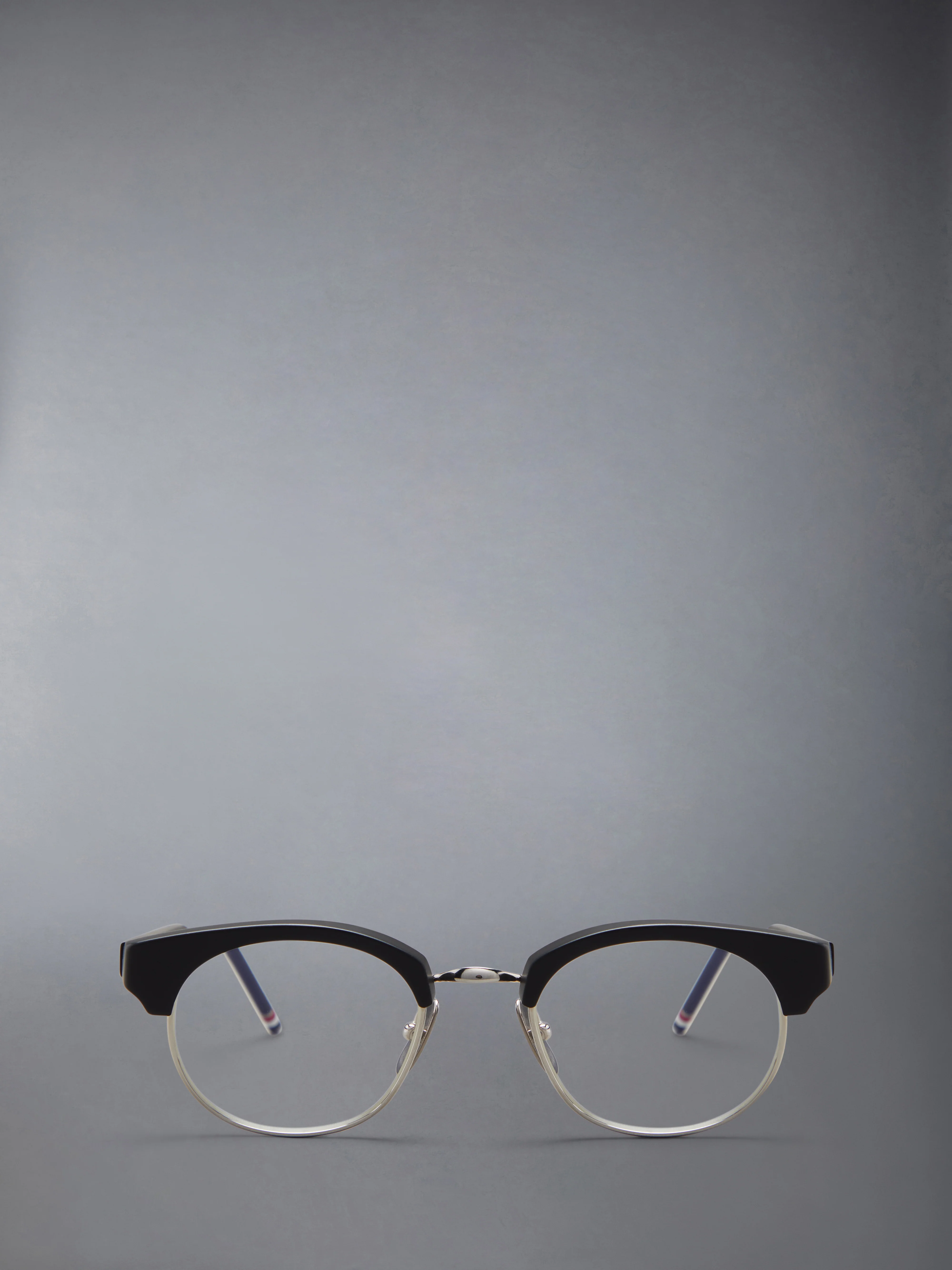 ACETATE AND TITANIUM OVAL EYEGLASSES