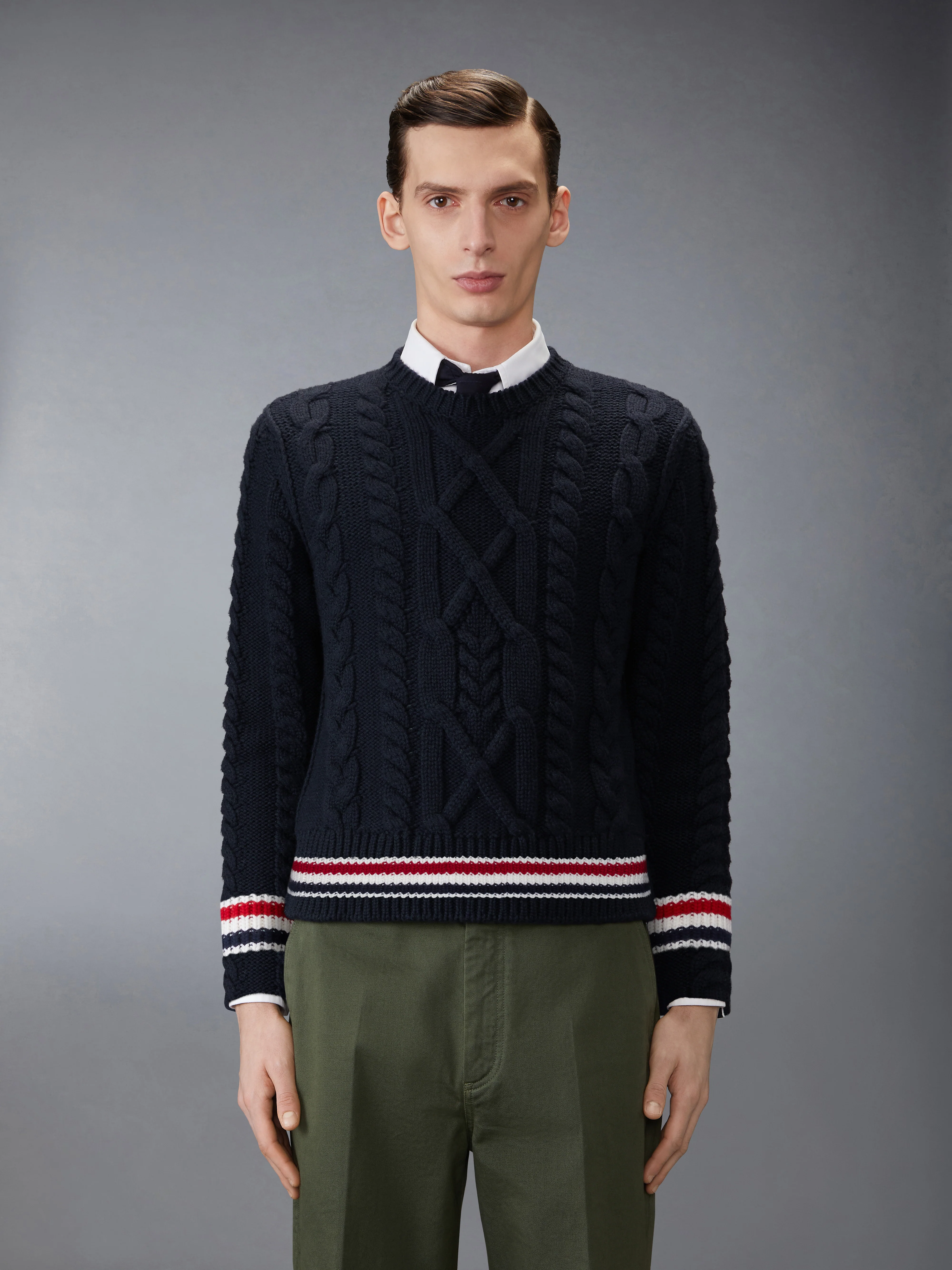 ARAN CABLE STITCH MERINO WOOL PULLOVER