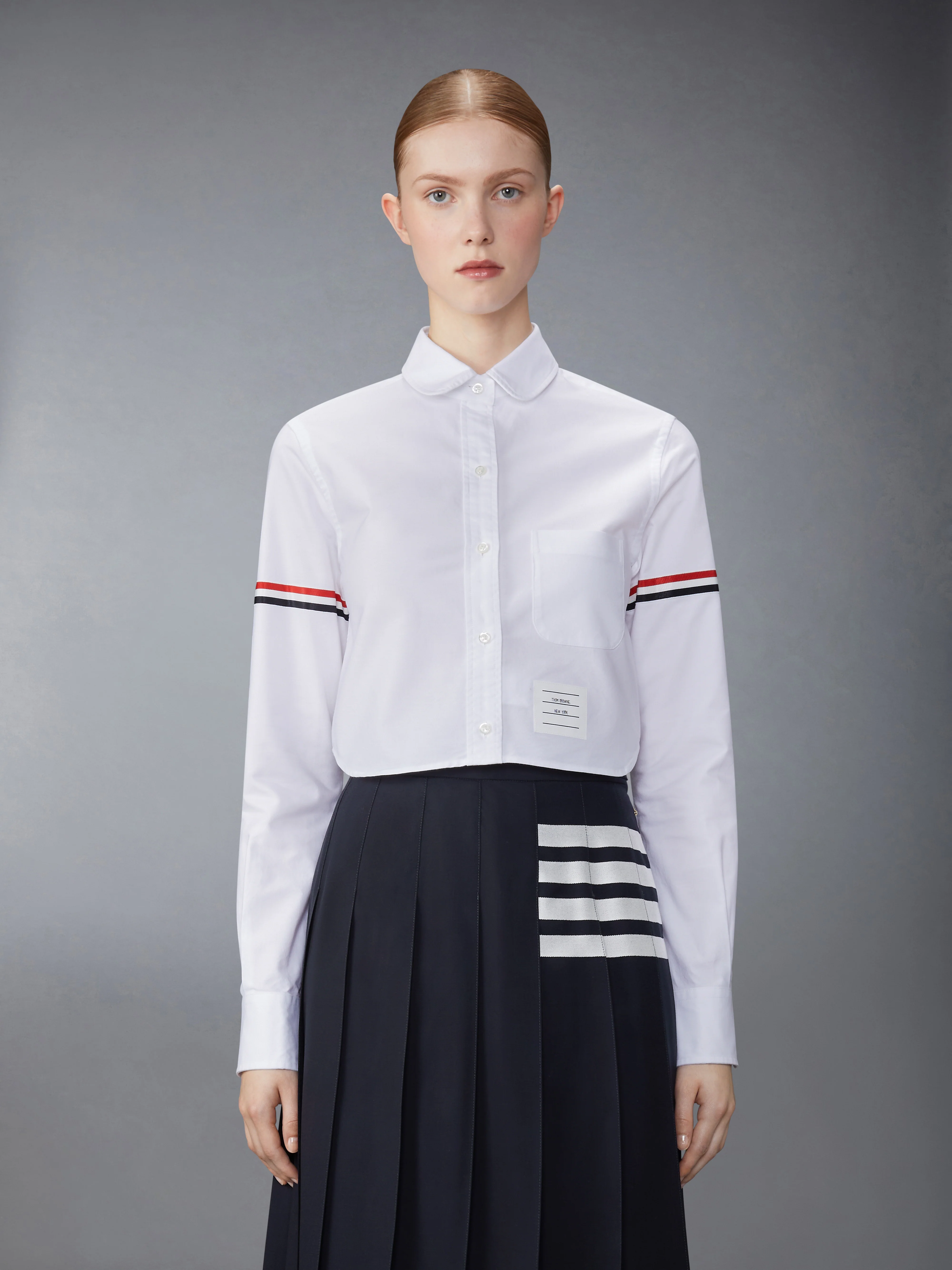 ARMBAND CROPPED OXFORD SHIRT