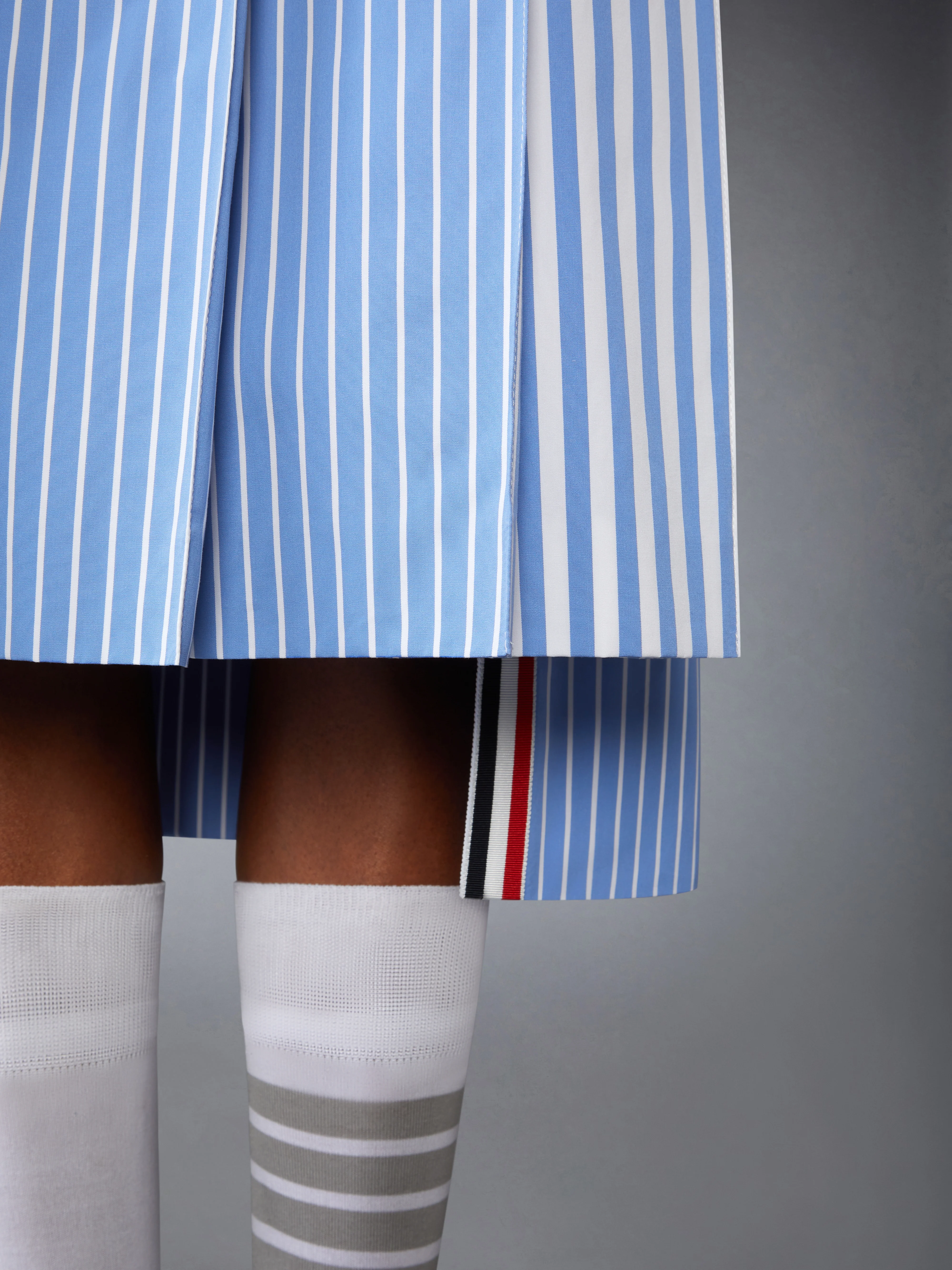 AWNING STRIPED POPLIN FUNMIX PLEATED SKIRT - Image 5