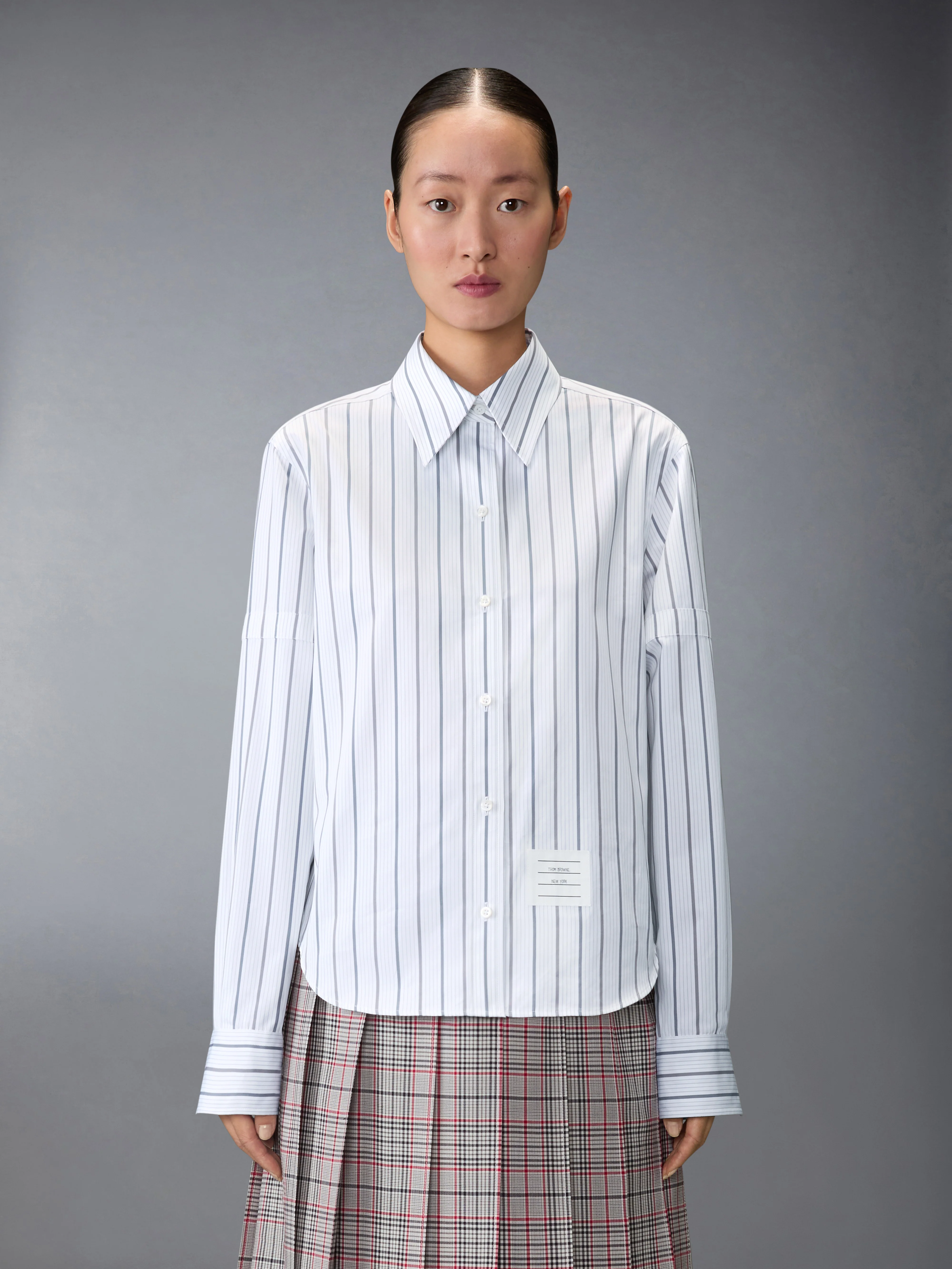 BAR STRIPE POPLIN ARMBAND EASY FIT SHIRT - Image 2