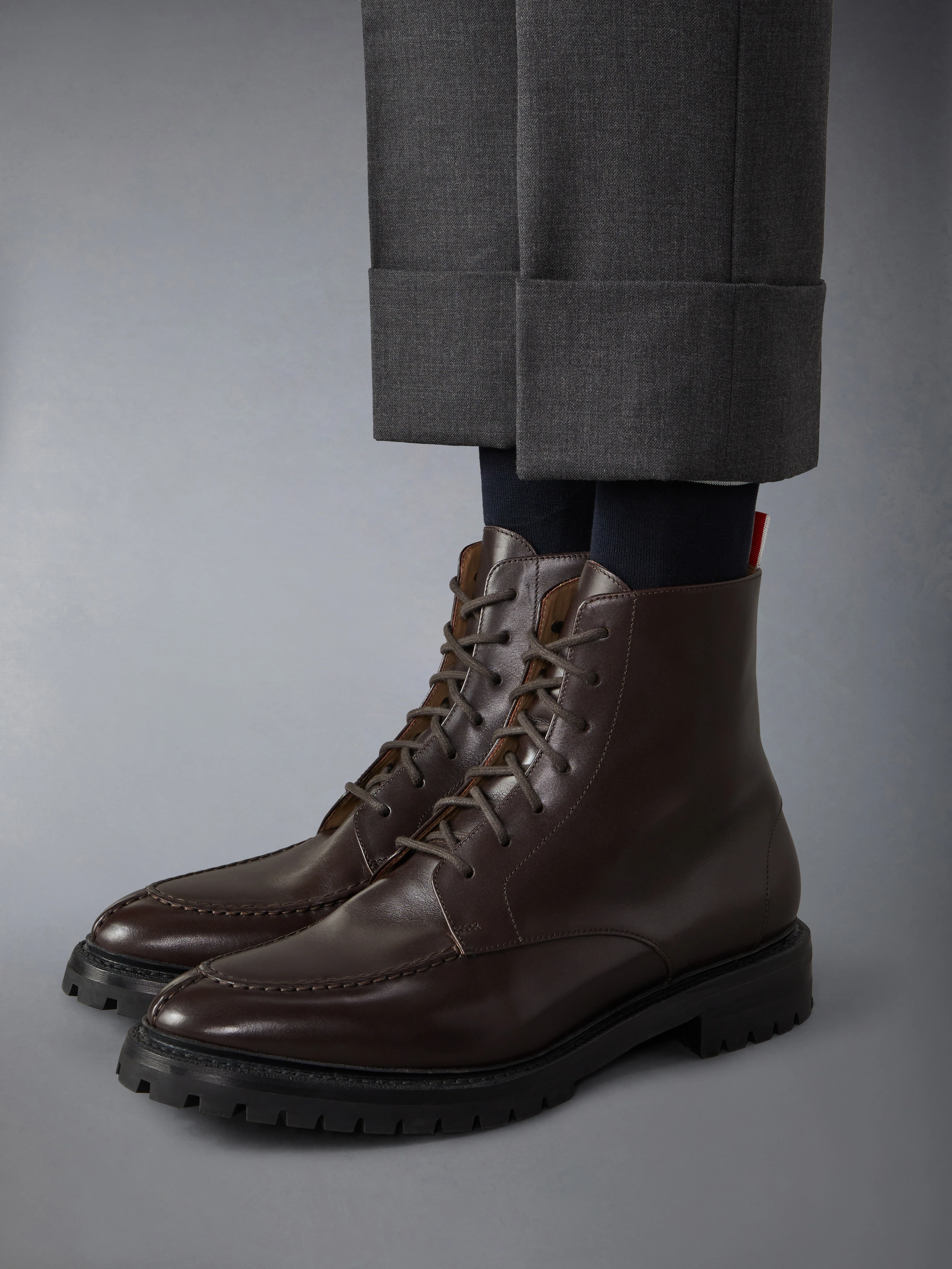 BOX CALF COMMANDO SOLE APRON STITCH BOOTS - Image 4
