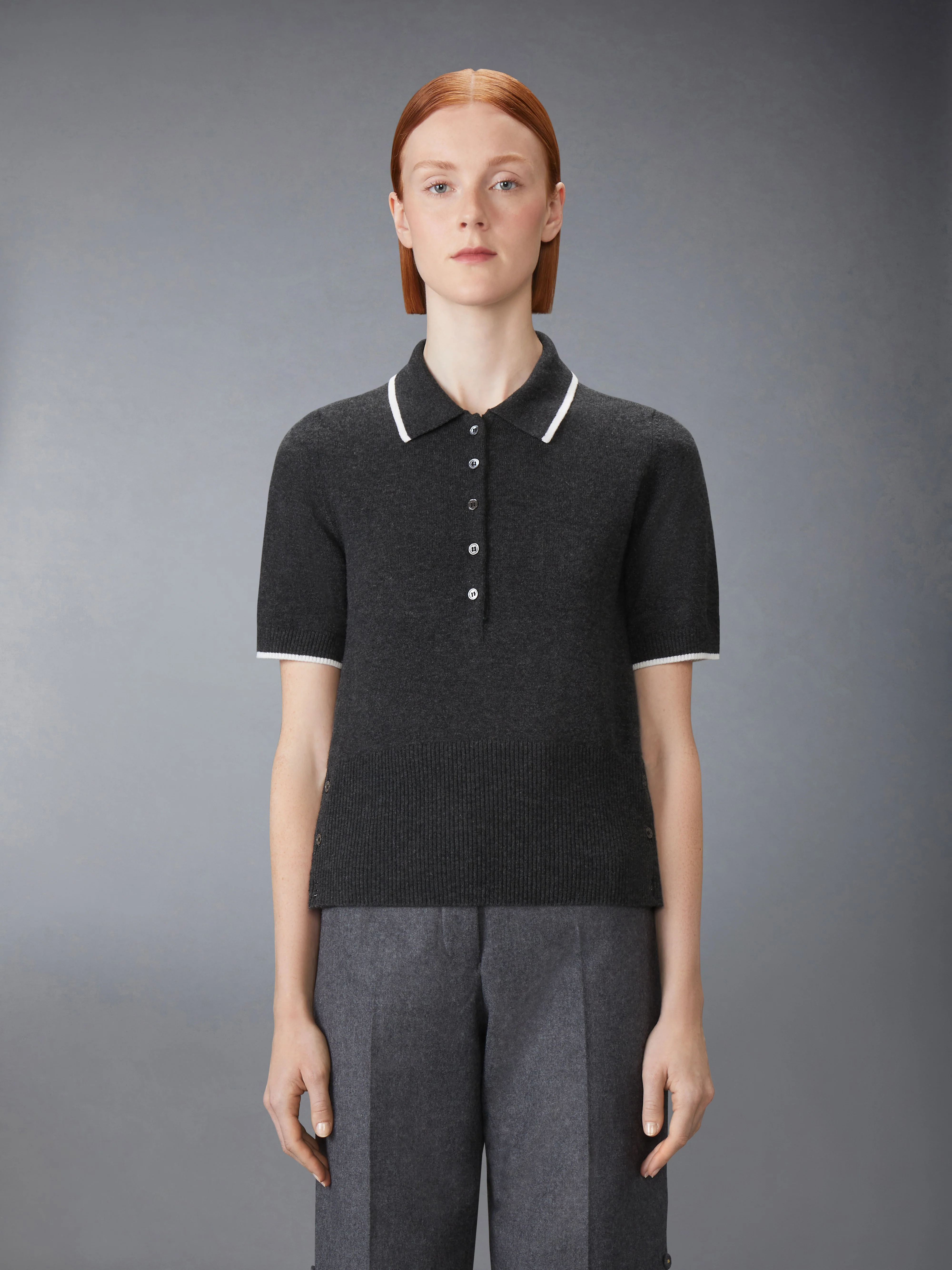 BROWNE 65 JERSEY INTARSIA CASHMERE POLO