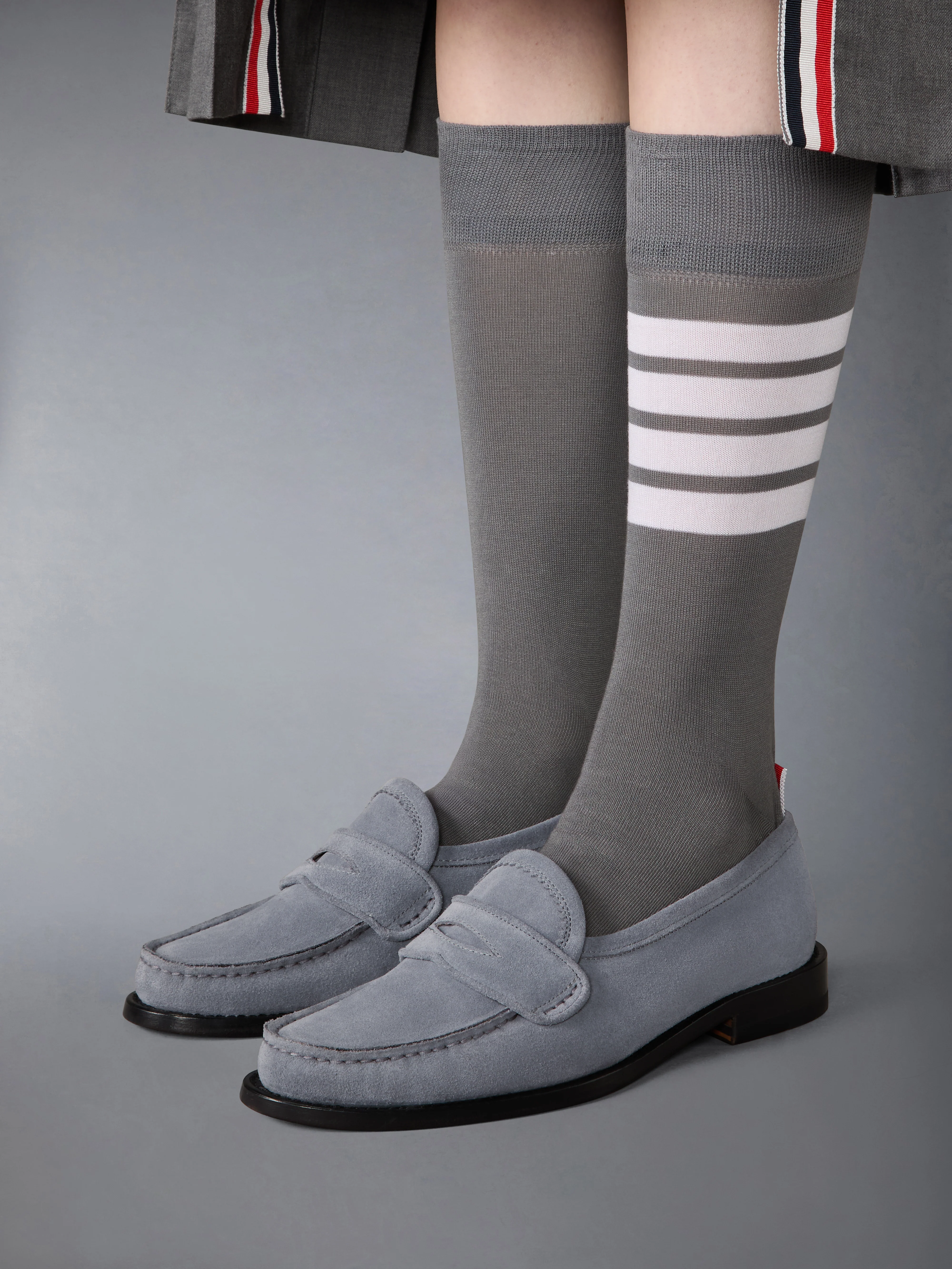 CALF SUEDE PLEATED VARSITY LOAFER - Image 4
