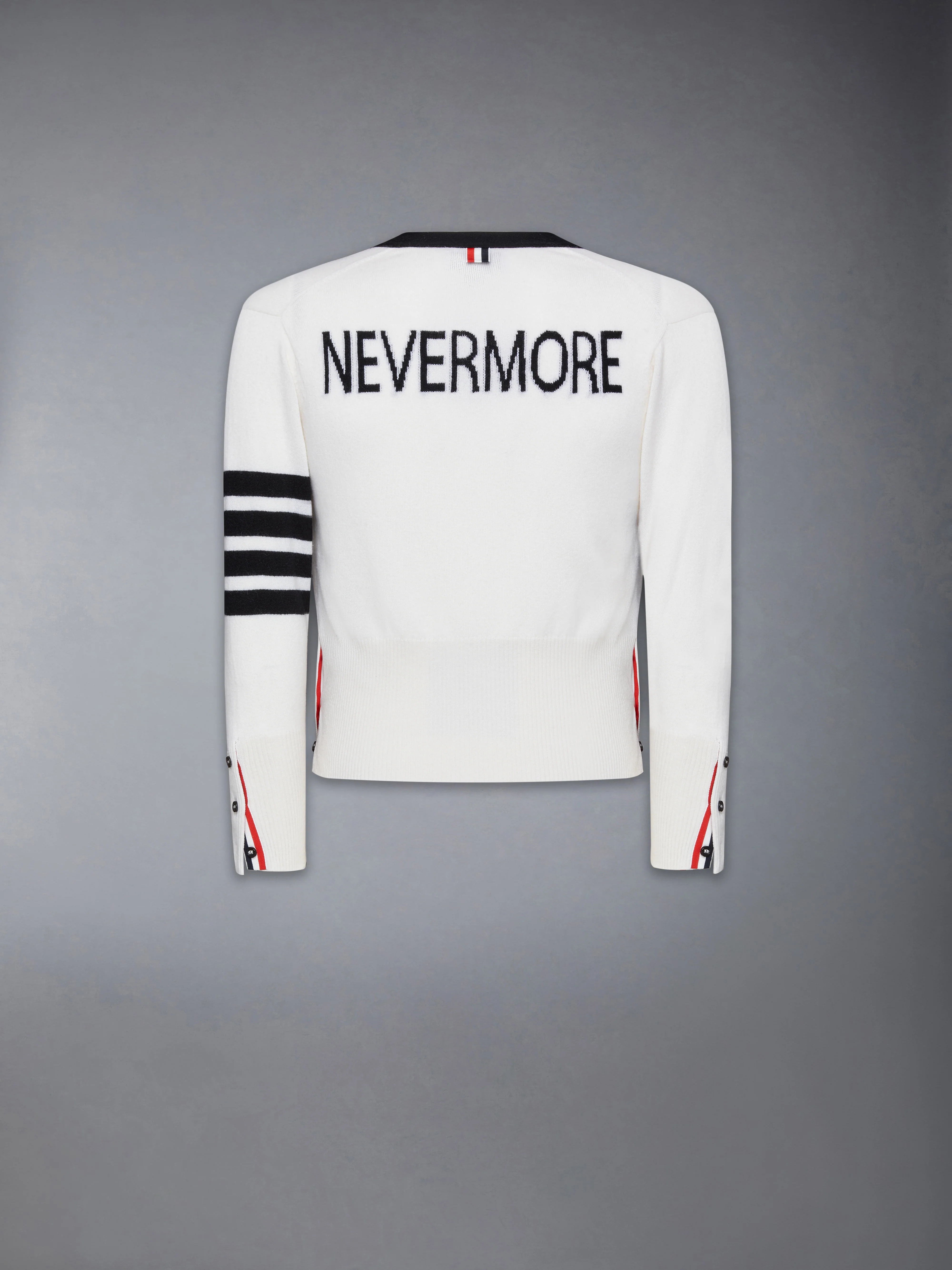 CASHMERE NEVERMORE INTARSIA 4-BAR CLASSIC SHORT CARDIGAN - Image 8