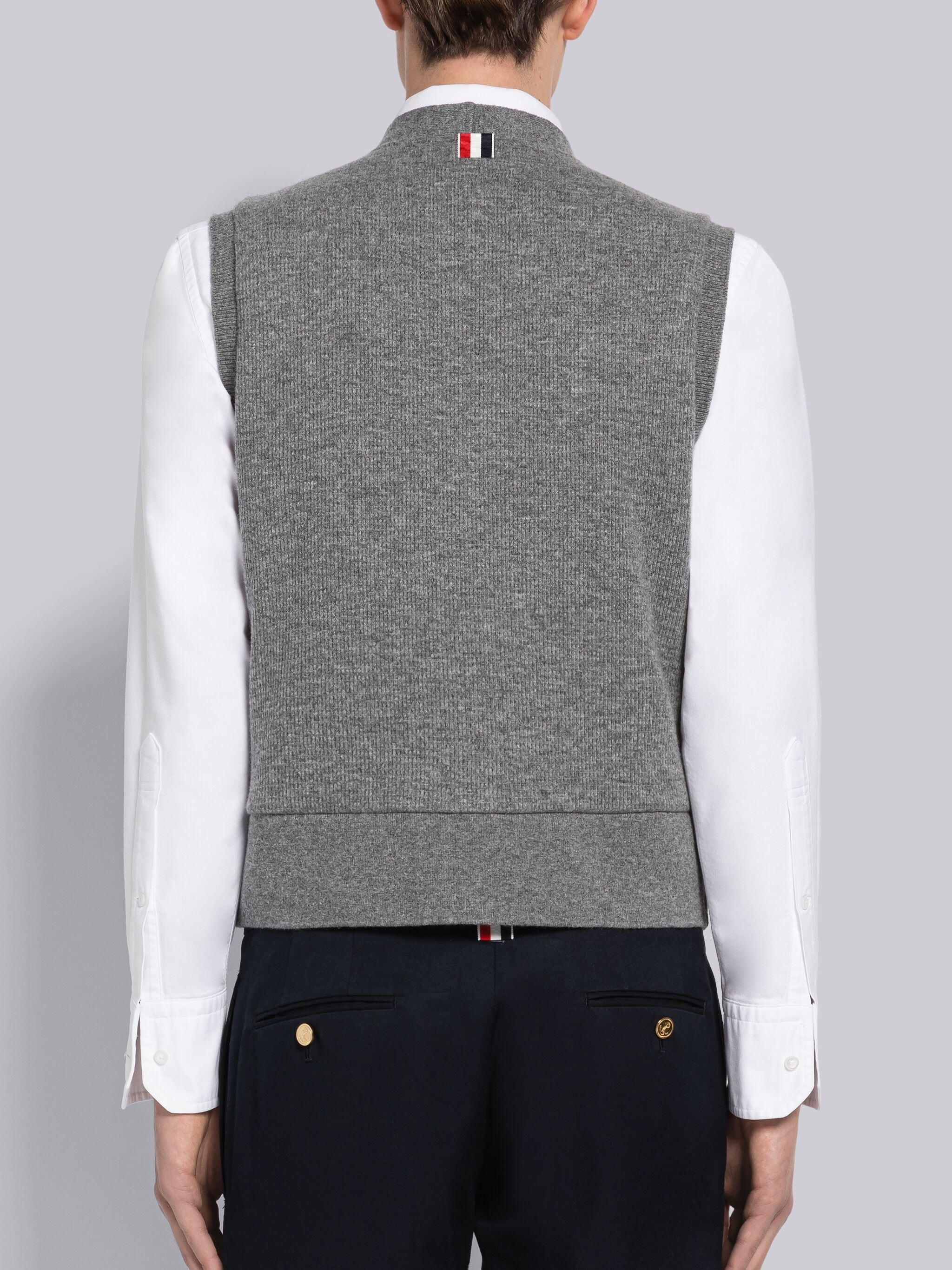 CASHMERE WAFFLE CARDIGAN VEST - Image 5
