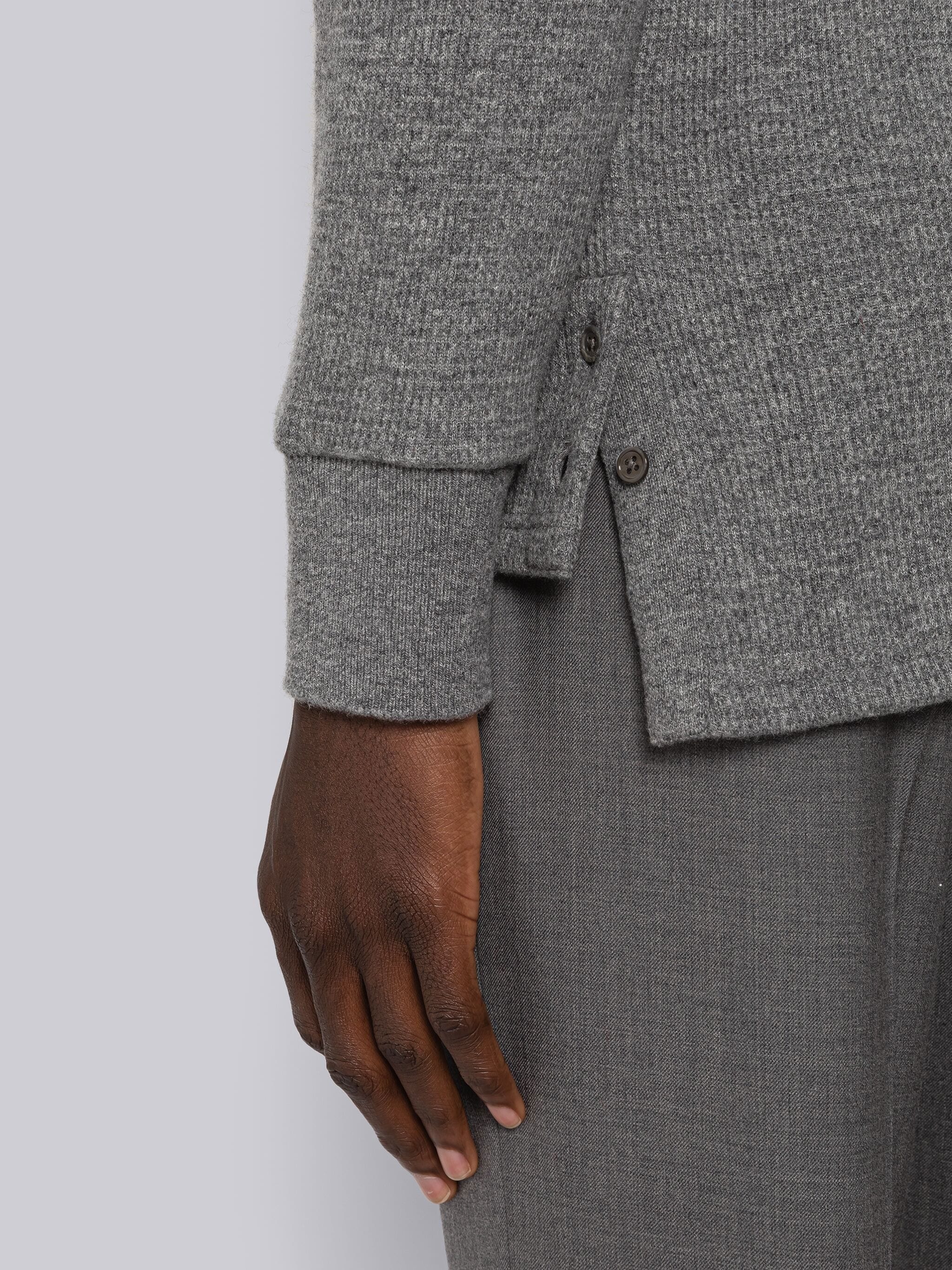 CASHMERE WAFFLE LONG SLEEVE POLO - Image 6