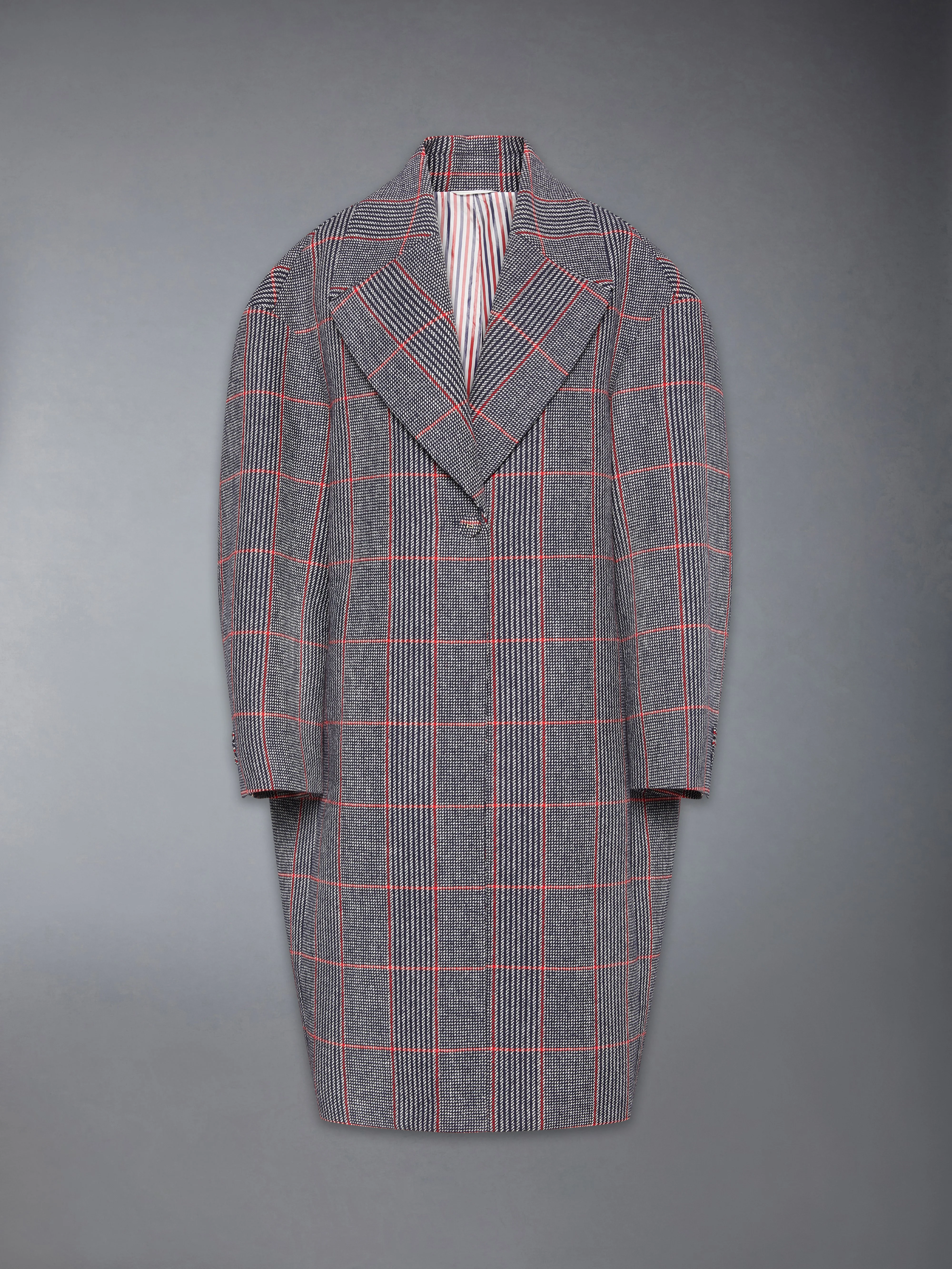 CHECK HUNTING TWEED COCOON COAT - Image 7
