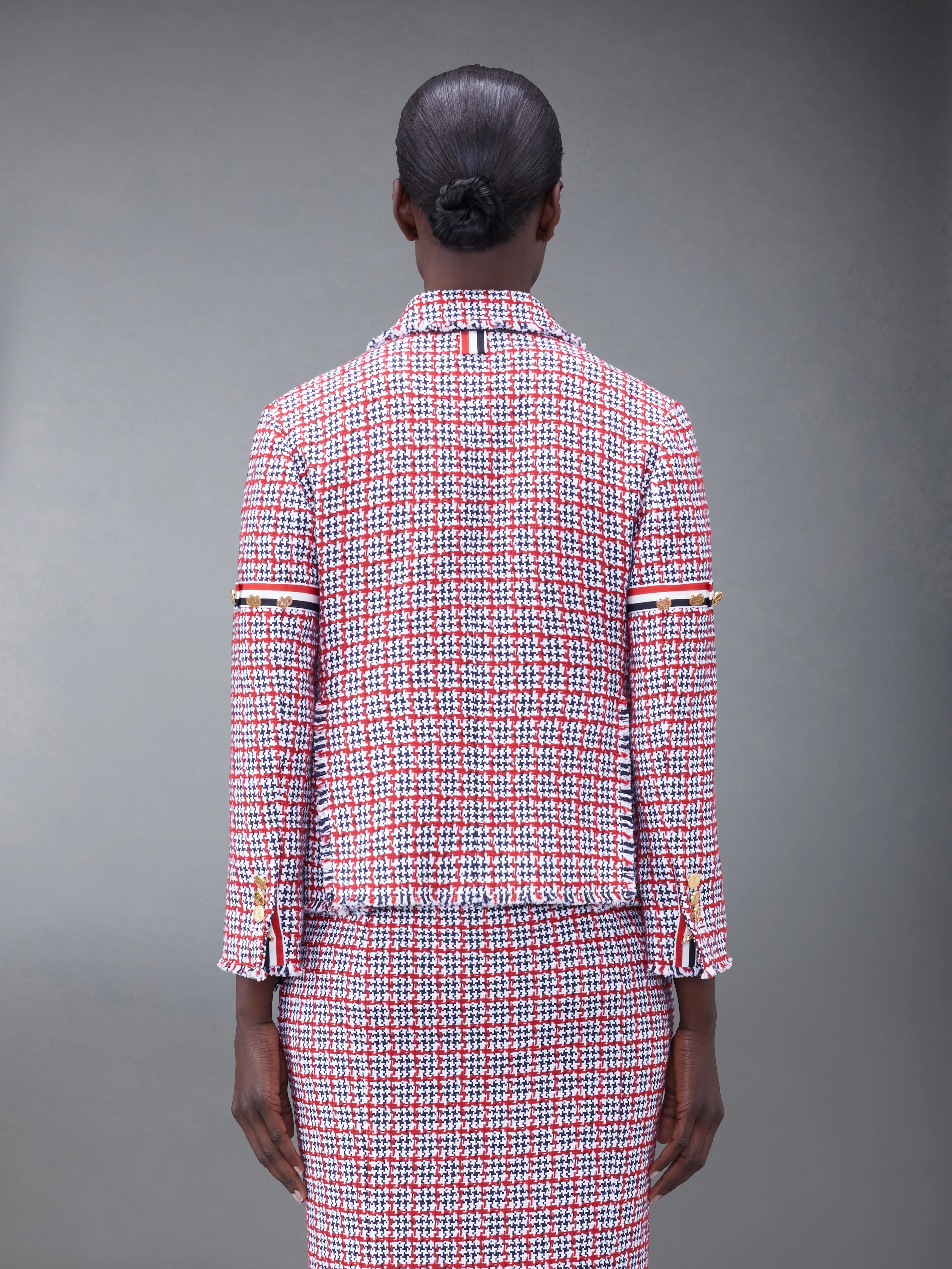 CHECK SUMMER TWEED FRAY ARMBAND SLIM FIT SPORT COAT - Image 2