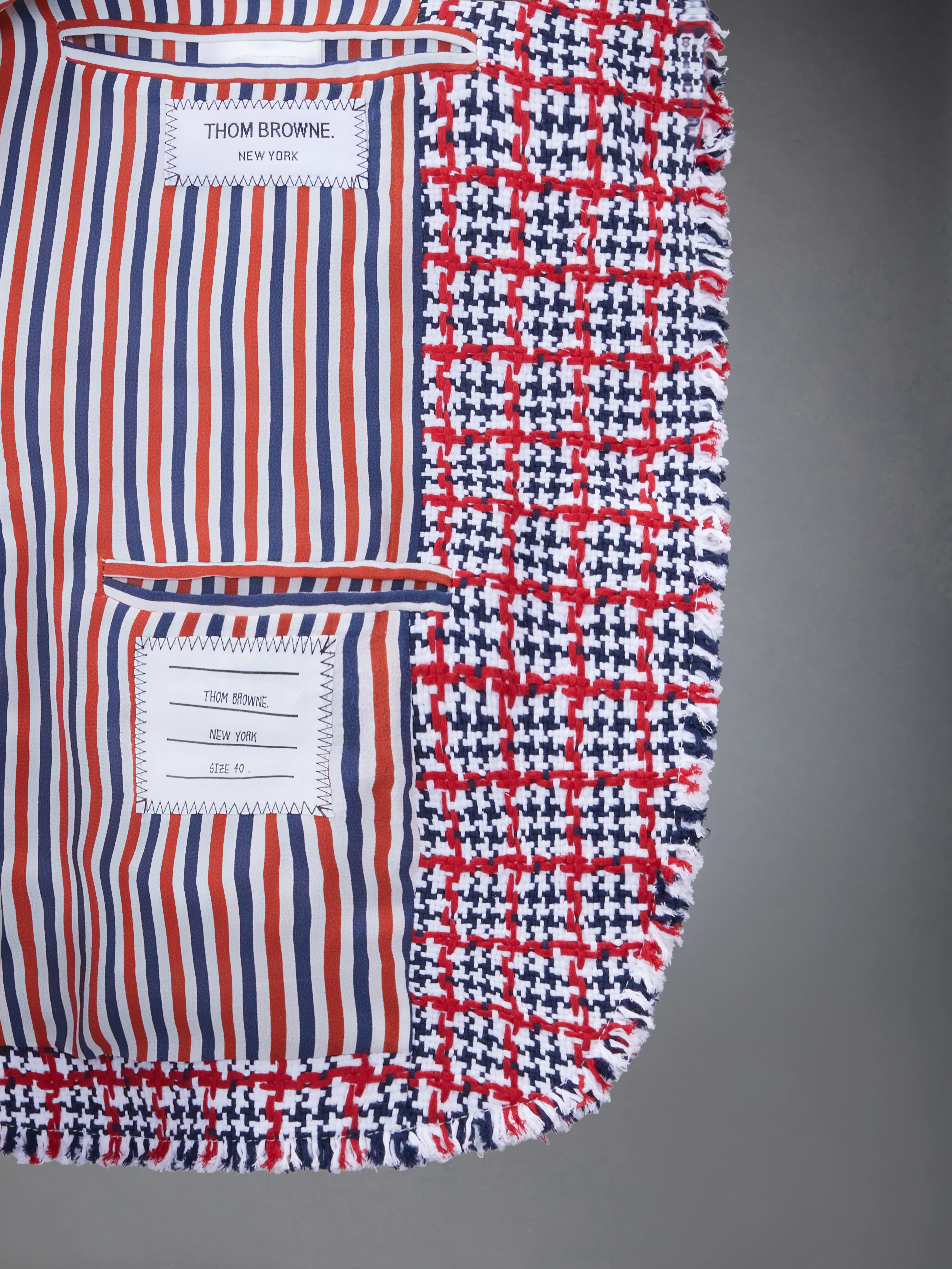 CHECK SUMMER TWEED FRAY ARMBAND SLIM FIT SPORT COAT - Image 5