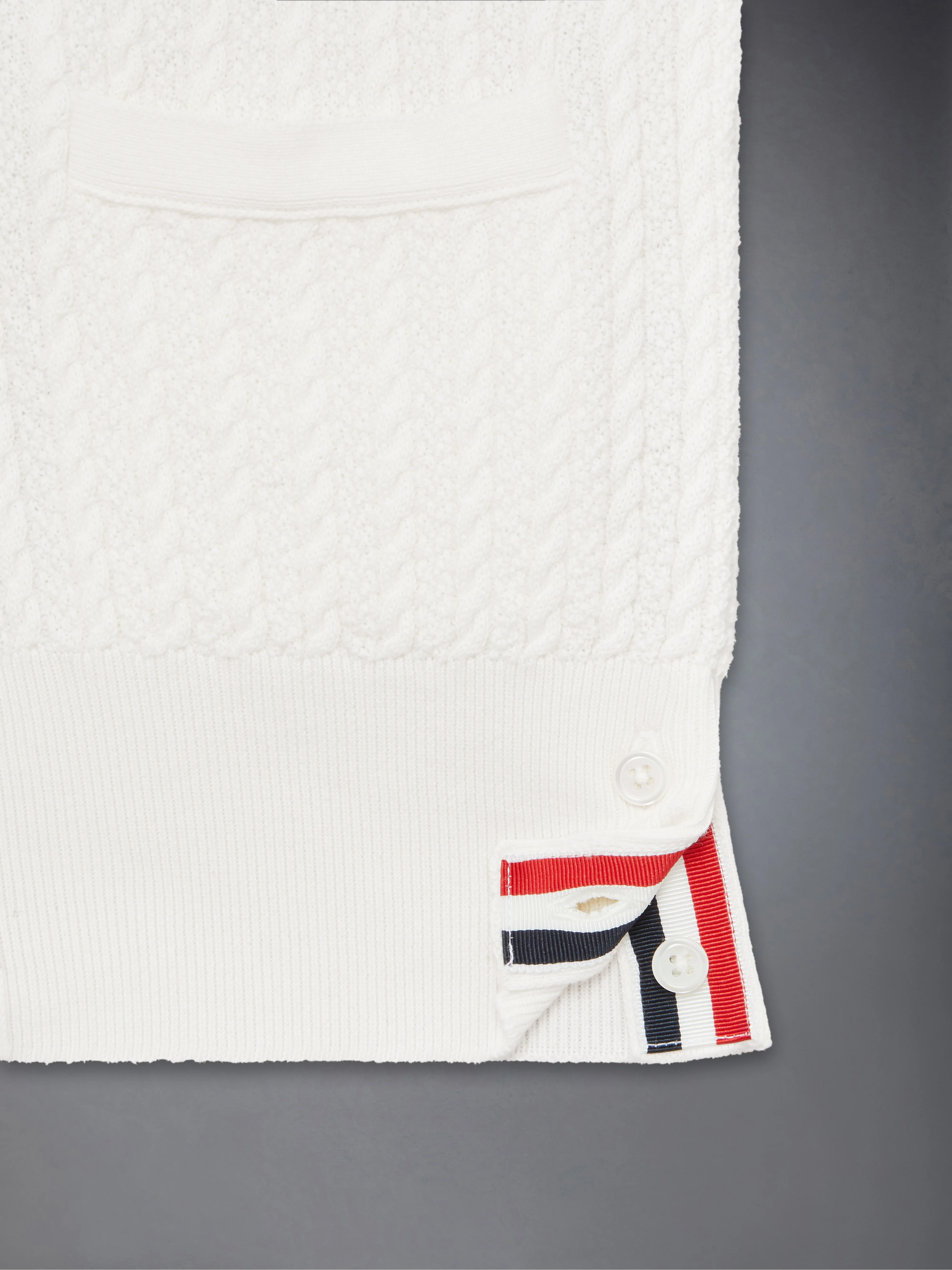 CHILDREN'S COTTON CABLE KNIT V-NECK CARDIGAN VEST - Image 4