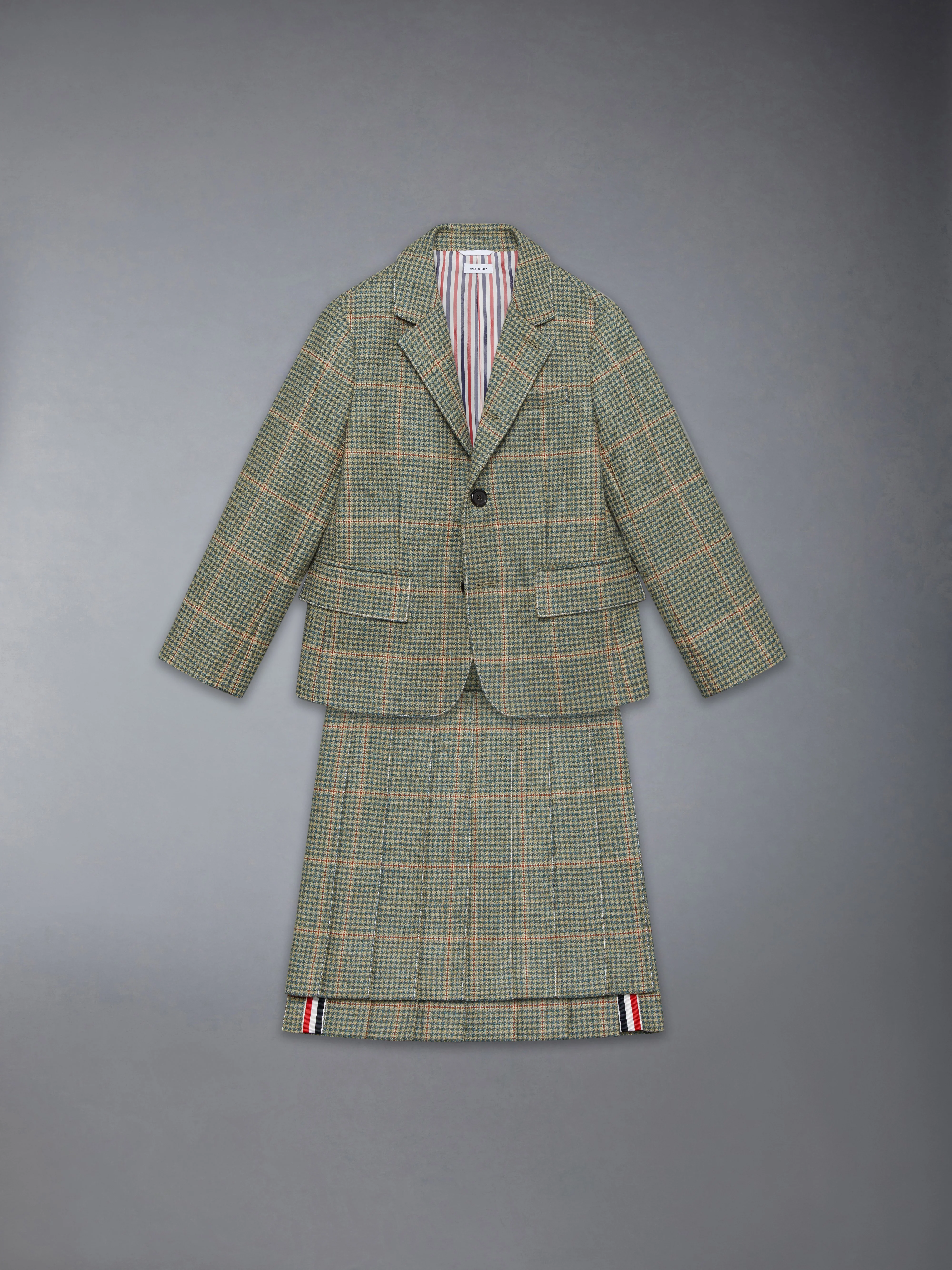 CHILDREN'S HERRINGBONE CHEVIOT TWEED PLEATED MINI SKIRT - Image 2