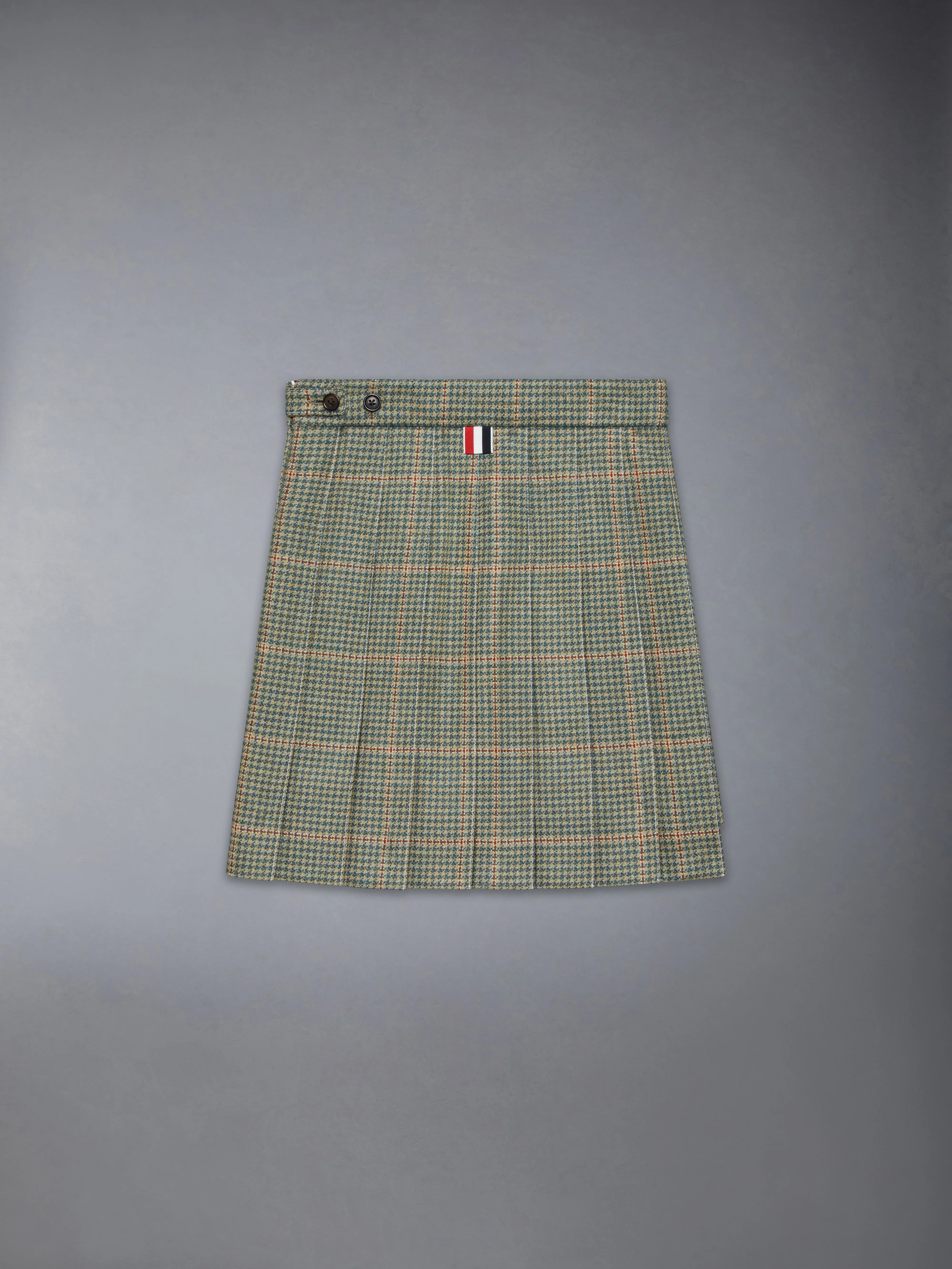CHILDREN'S HERRINGBONE CHEVIOT TWEED PLEATED MINI SKIRT - Image 3