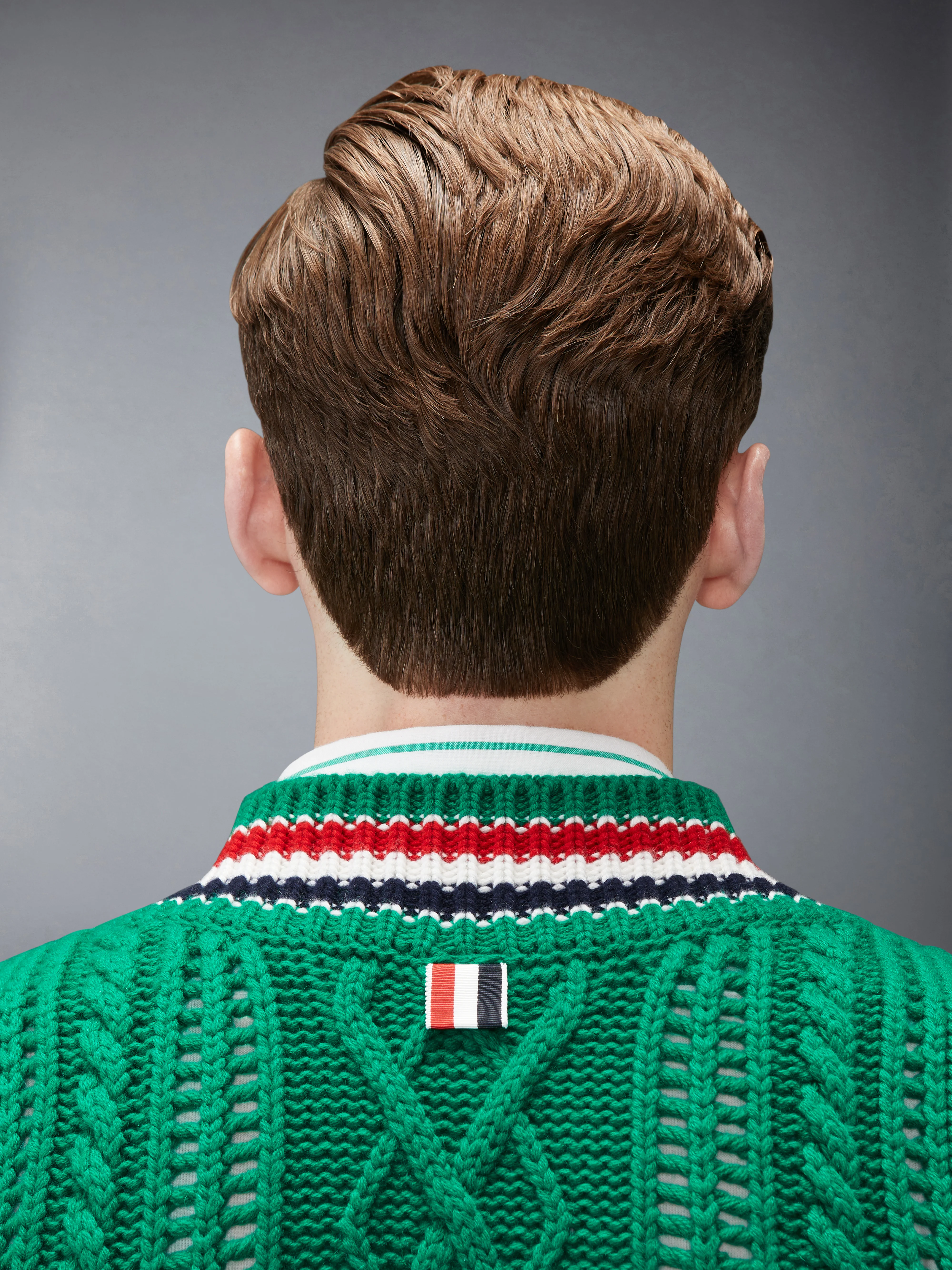 CHUNKY CASHMERE RWB STRIPE VEST - Image 5