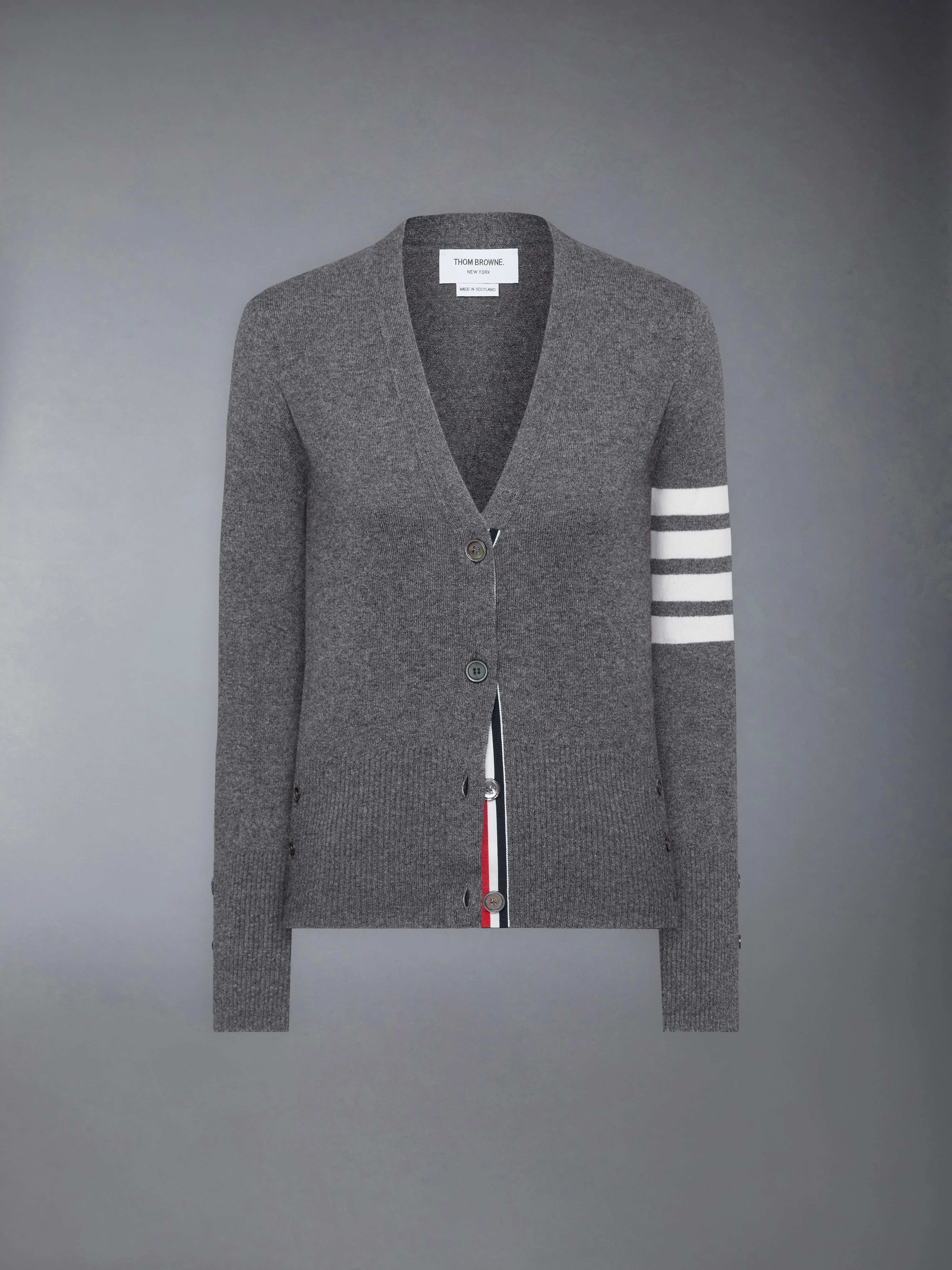 CLASSIC CASHMERE 4-BAR V-NECK CARDIGAN - Image 5
