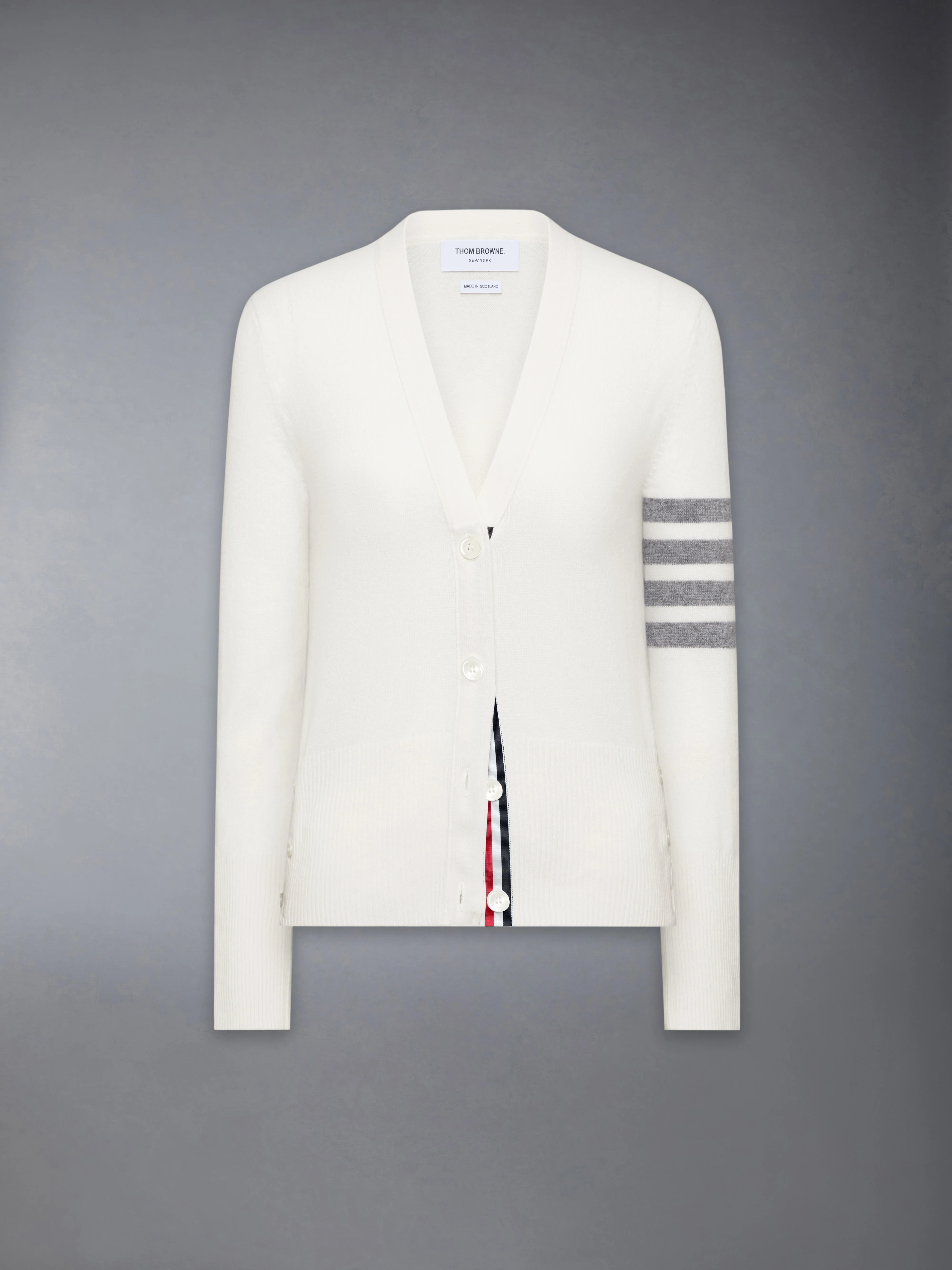 CLASSIC CASHMERE 4-BAR V-NECK CARDIGAN - Image 5