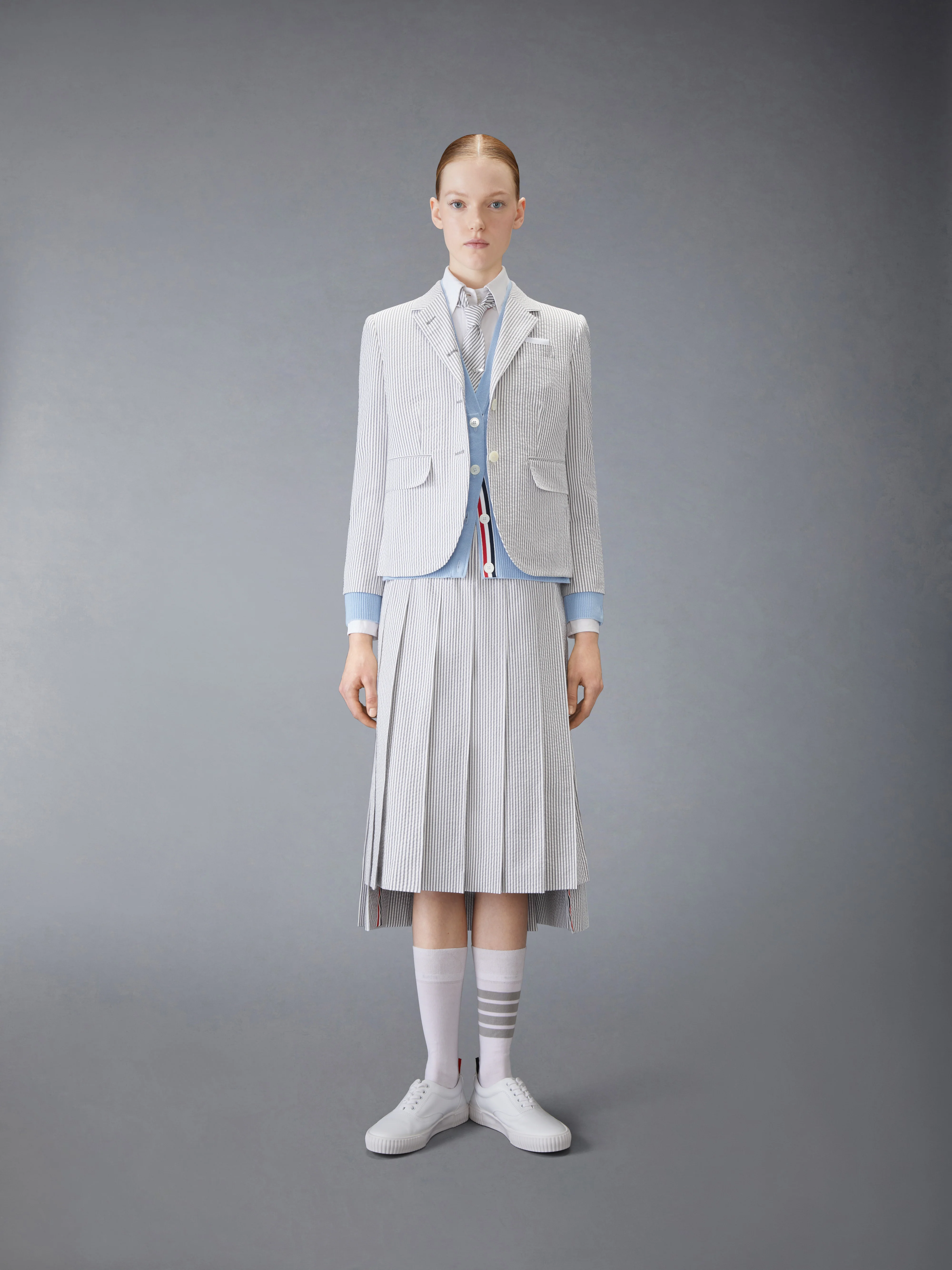 CLASSIC CASHMERE 4-BAR V-NECK CARDIGAN - Image 3