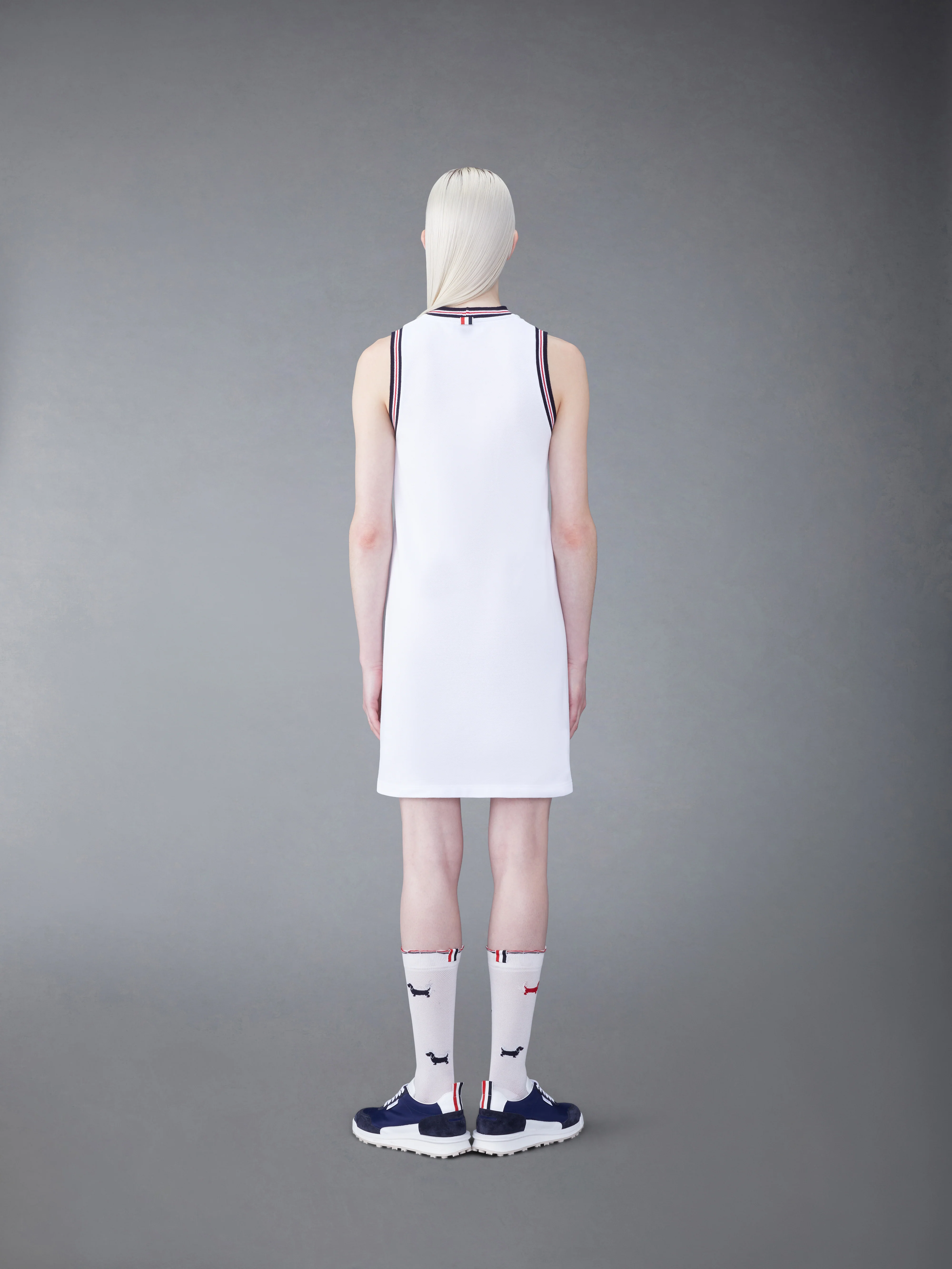 CLASSIC PIQUE STRIPE V-NECK TENNIS DRESS - Image 3