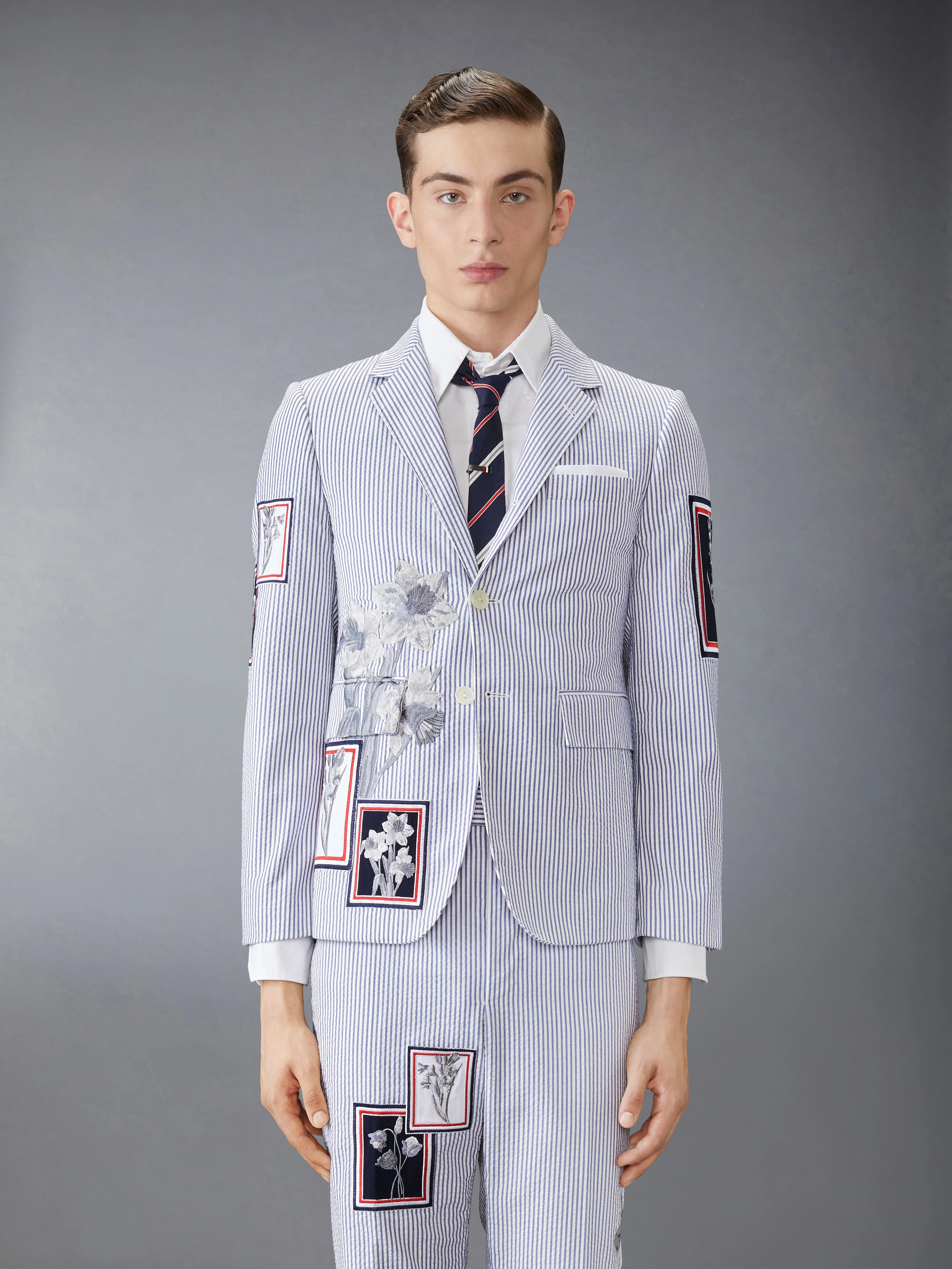 CLASSIC SEERSUCKER FRAMED FLORAL SPORT COAT