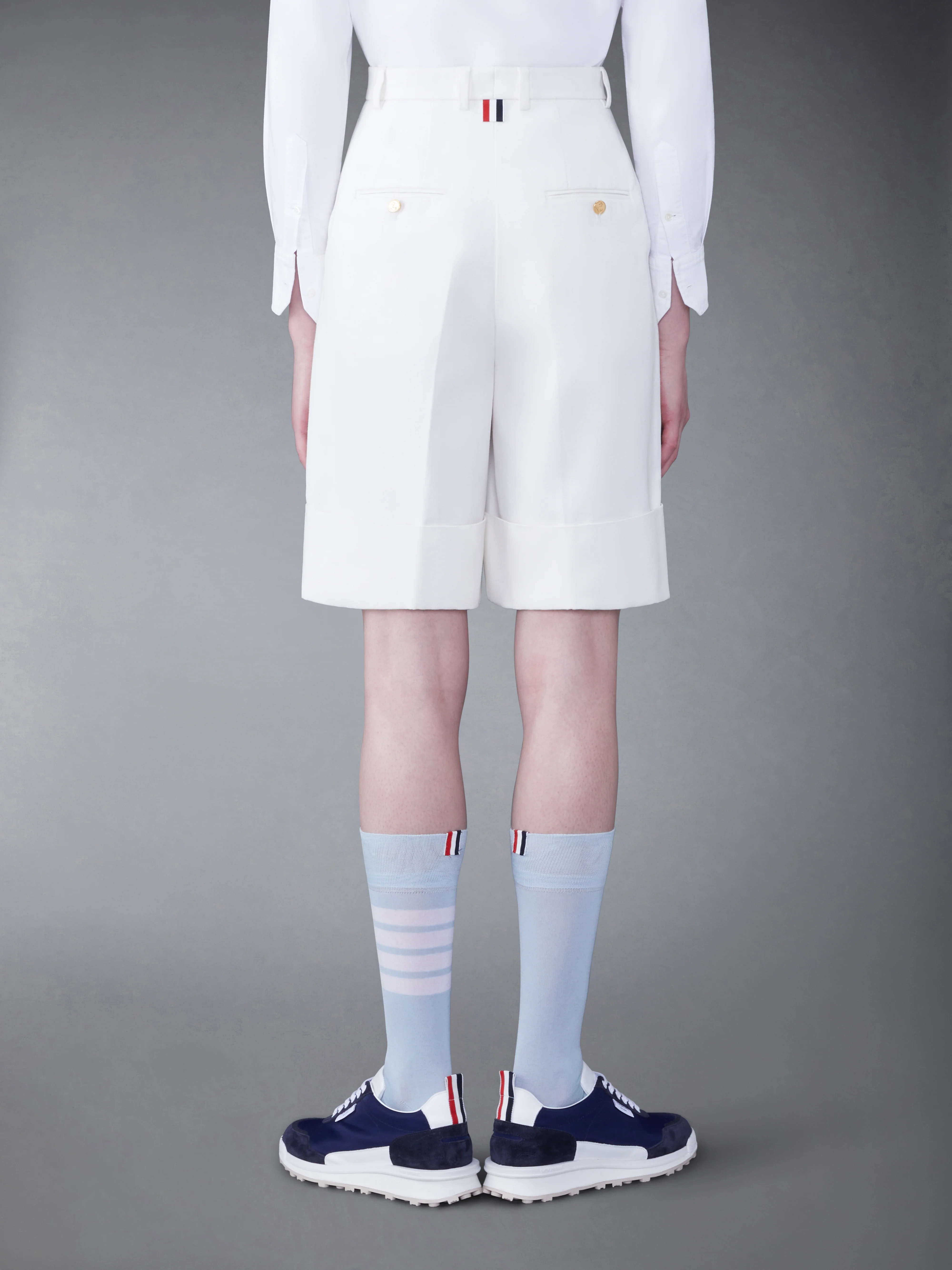 COTTON CANVAS HIGH WAISTED SHORTS - Image 2