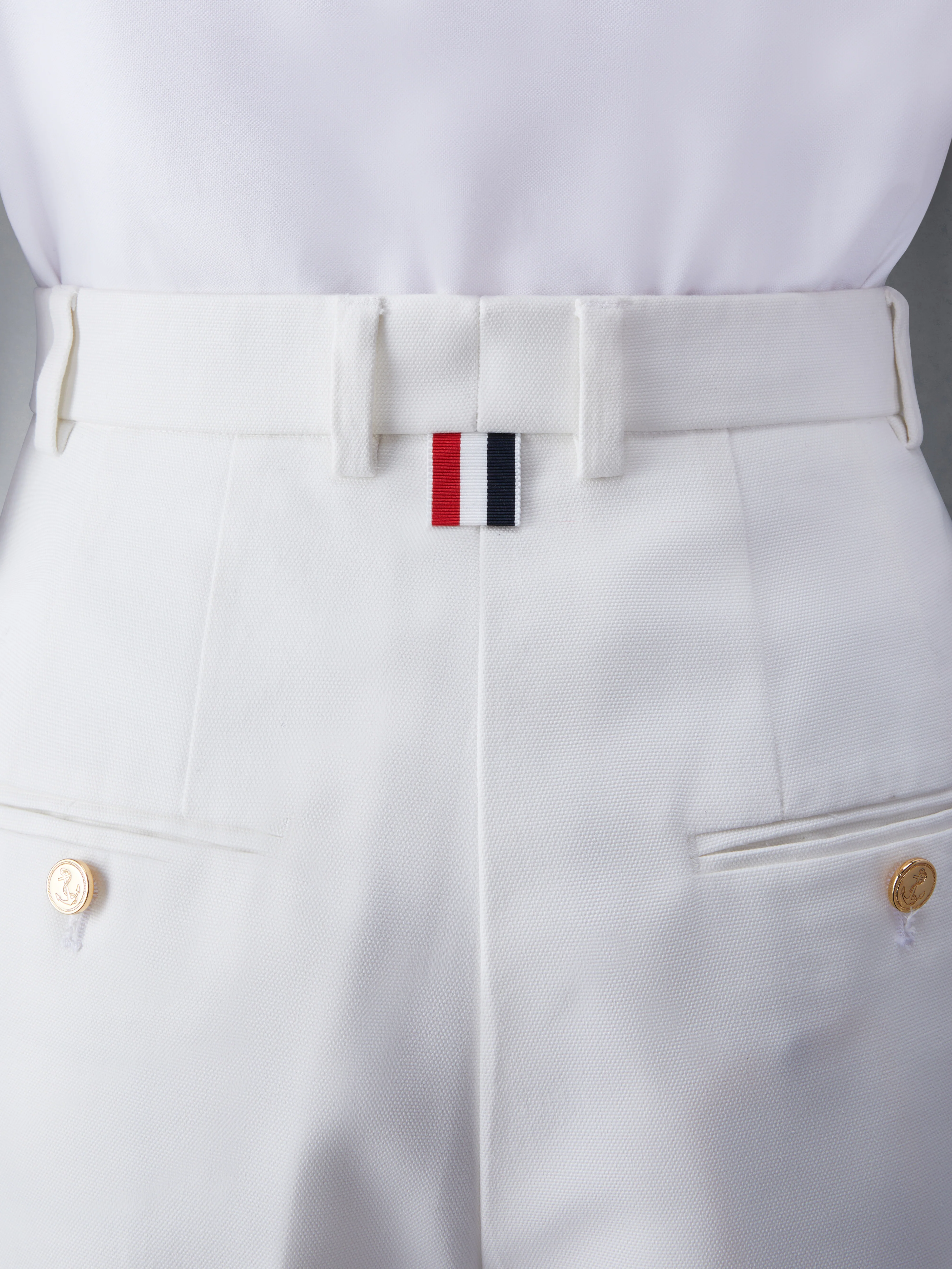 COTTON CANVAS HIGH WAISTED SHORTS - Image 4