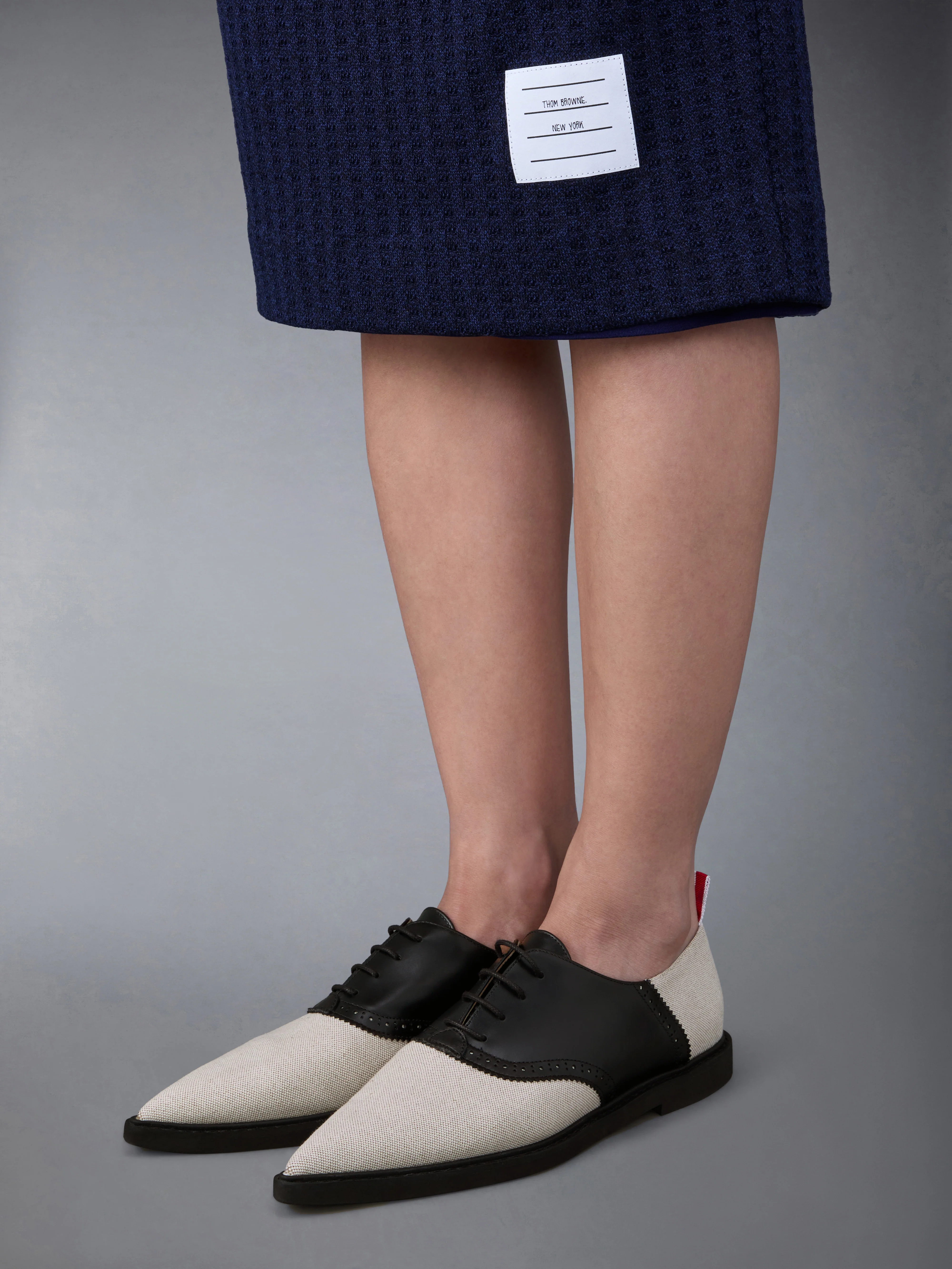 COTTON CANVAS MICRO SOLE POINTED SADDLE SHOE - Image 4