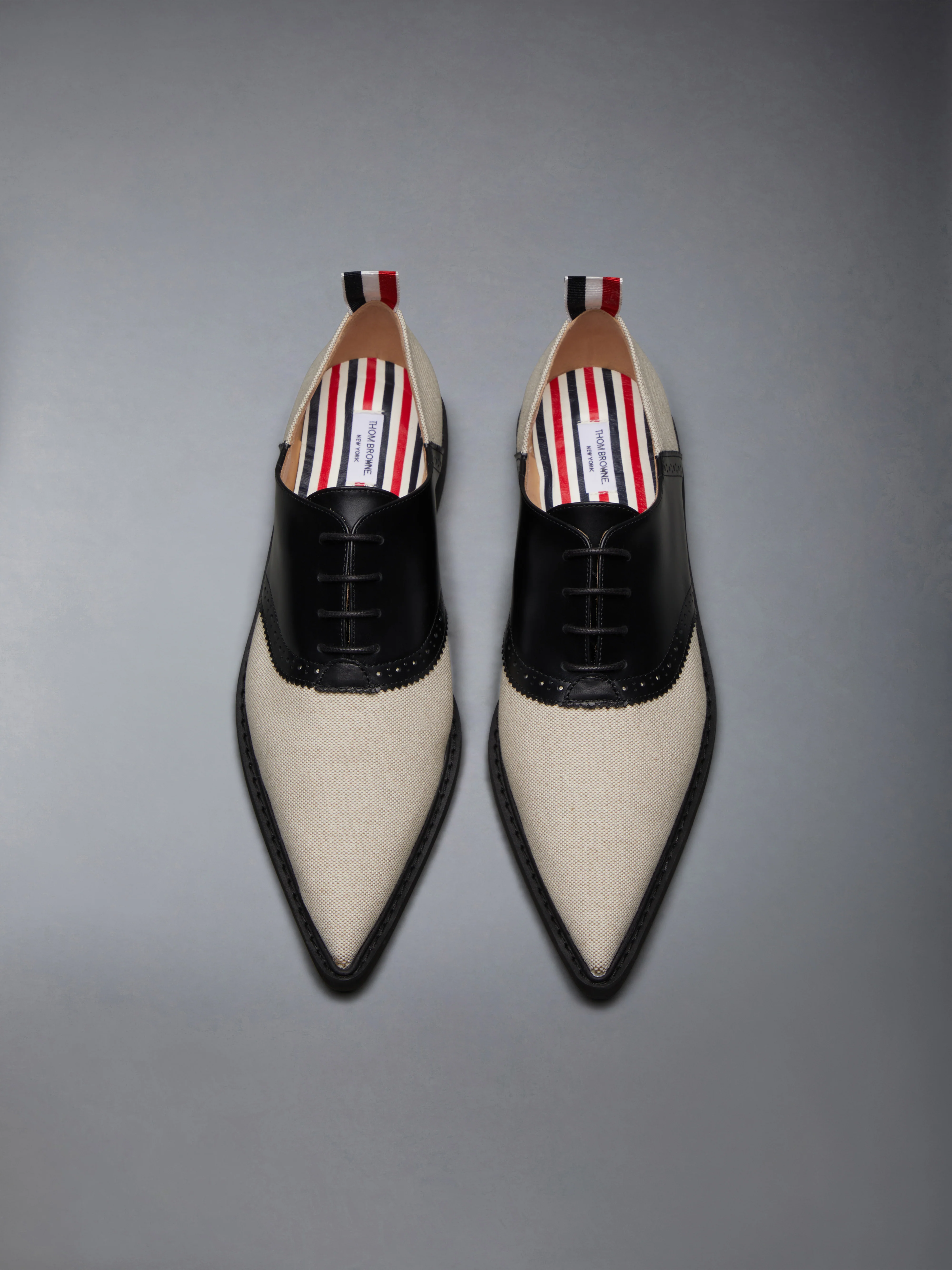COTTON CANVAS MICRO SOLE POINTED SADDLE SHOE - Image 5