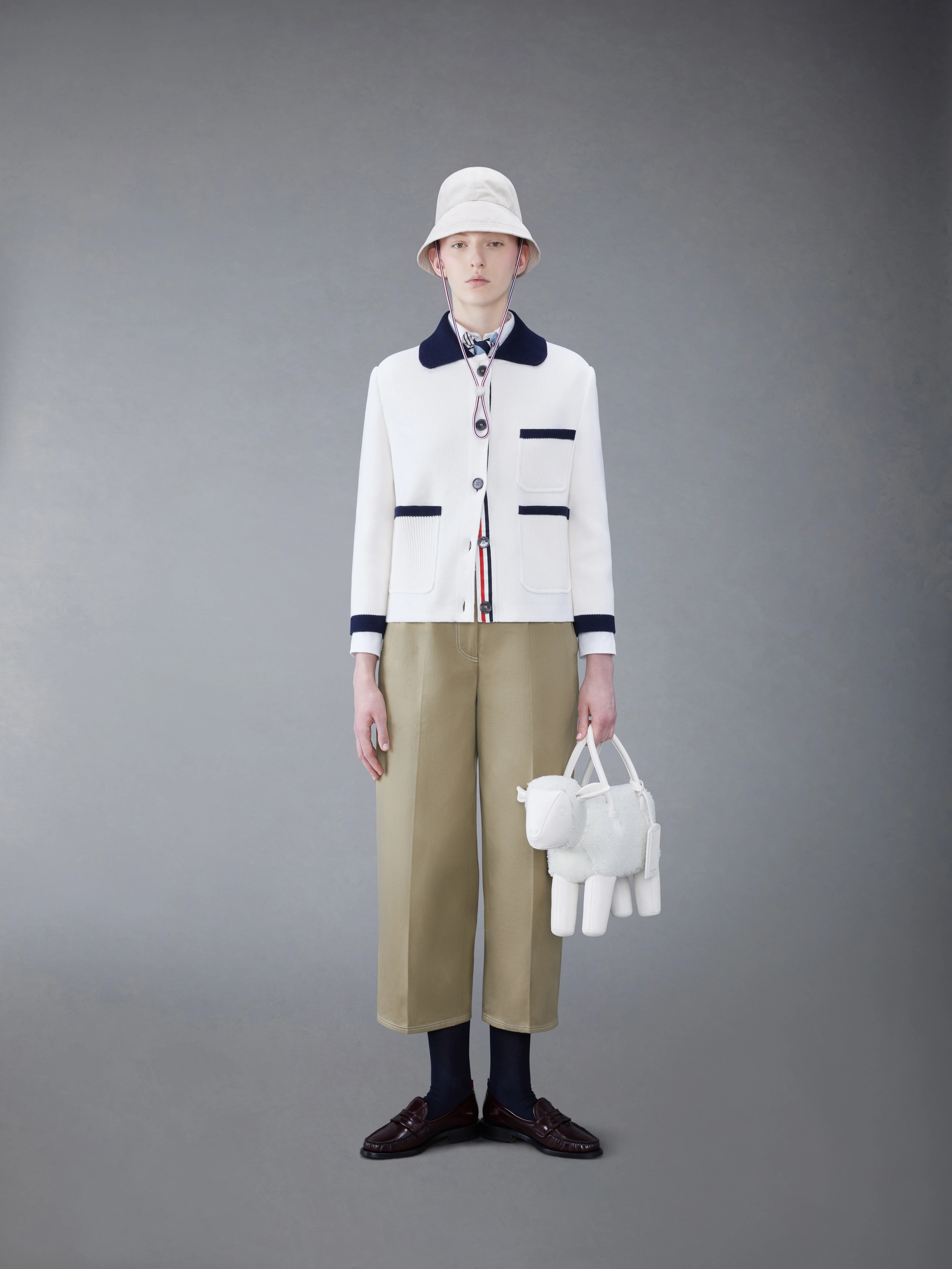 COTTON CASHMERE POLO COLLAR POCKET JACKET - Image 3