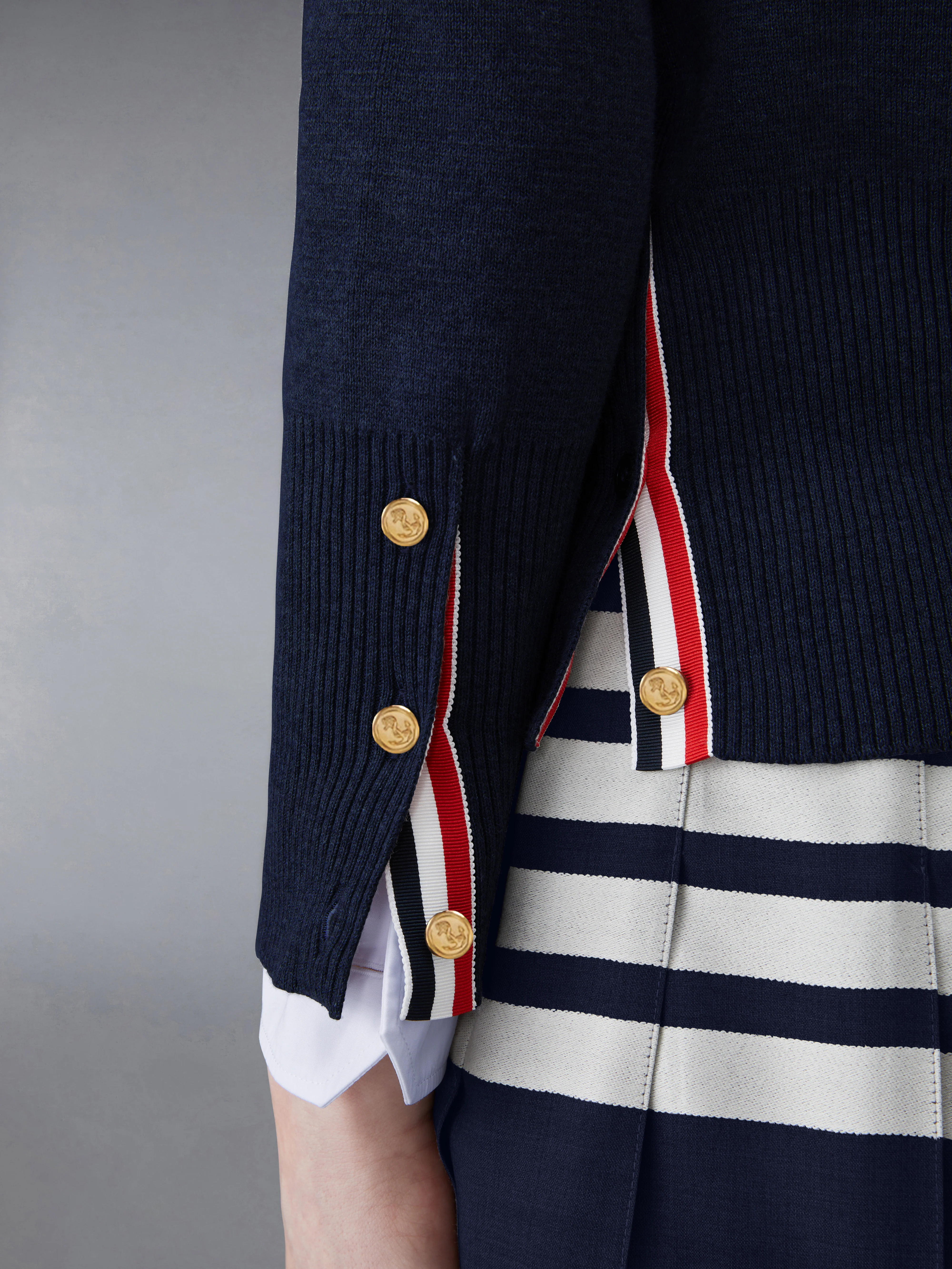 COTTON CREPE MILANO 4-BAR CARDIGAN - Image 5