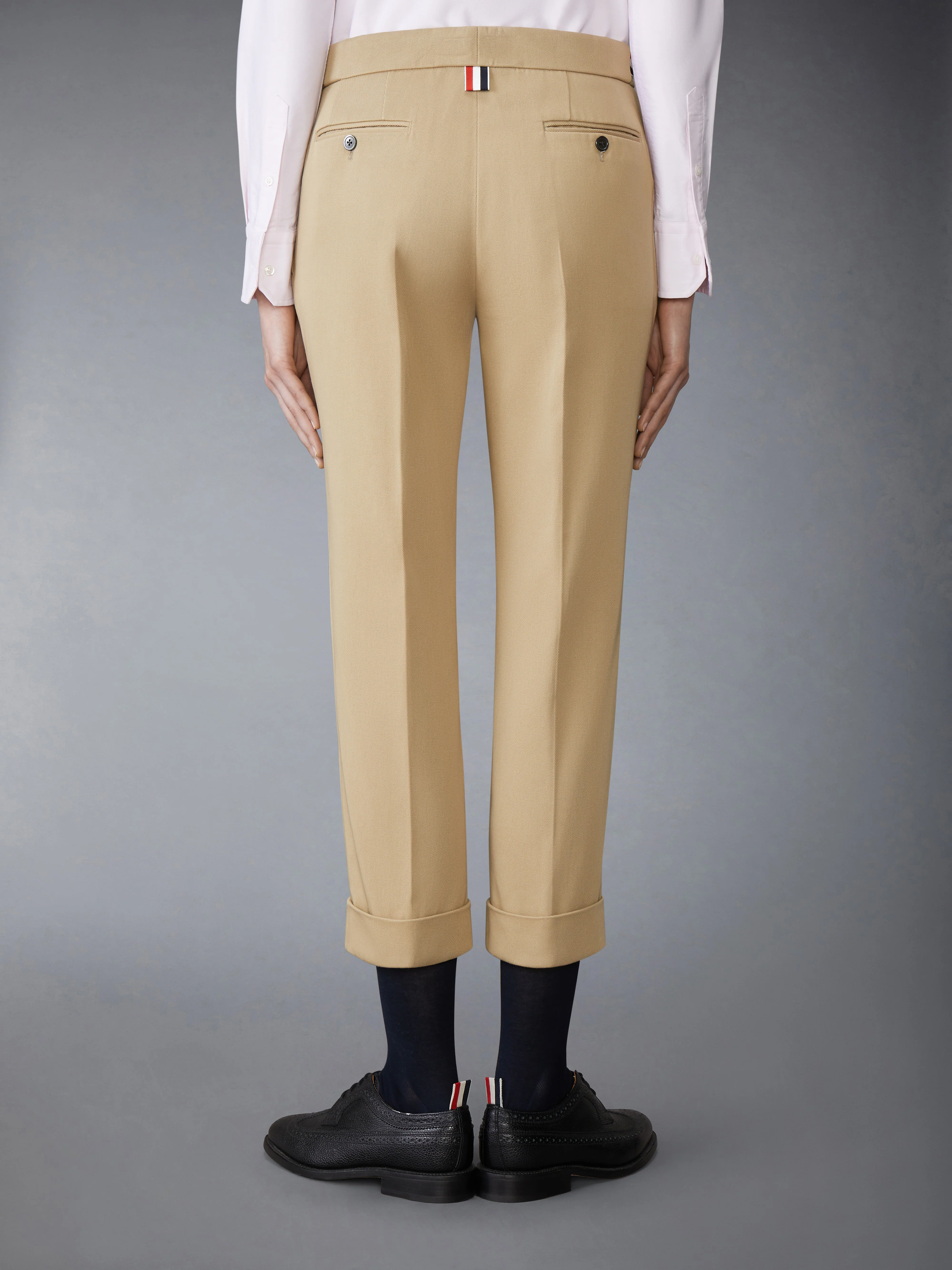 COTTON GABARDINE LOW RISE SLIM TROUSERS - Image 2