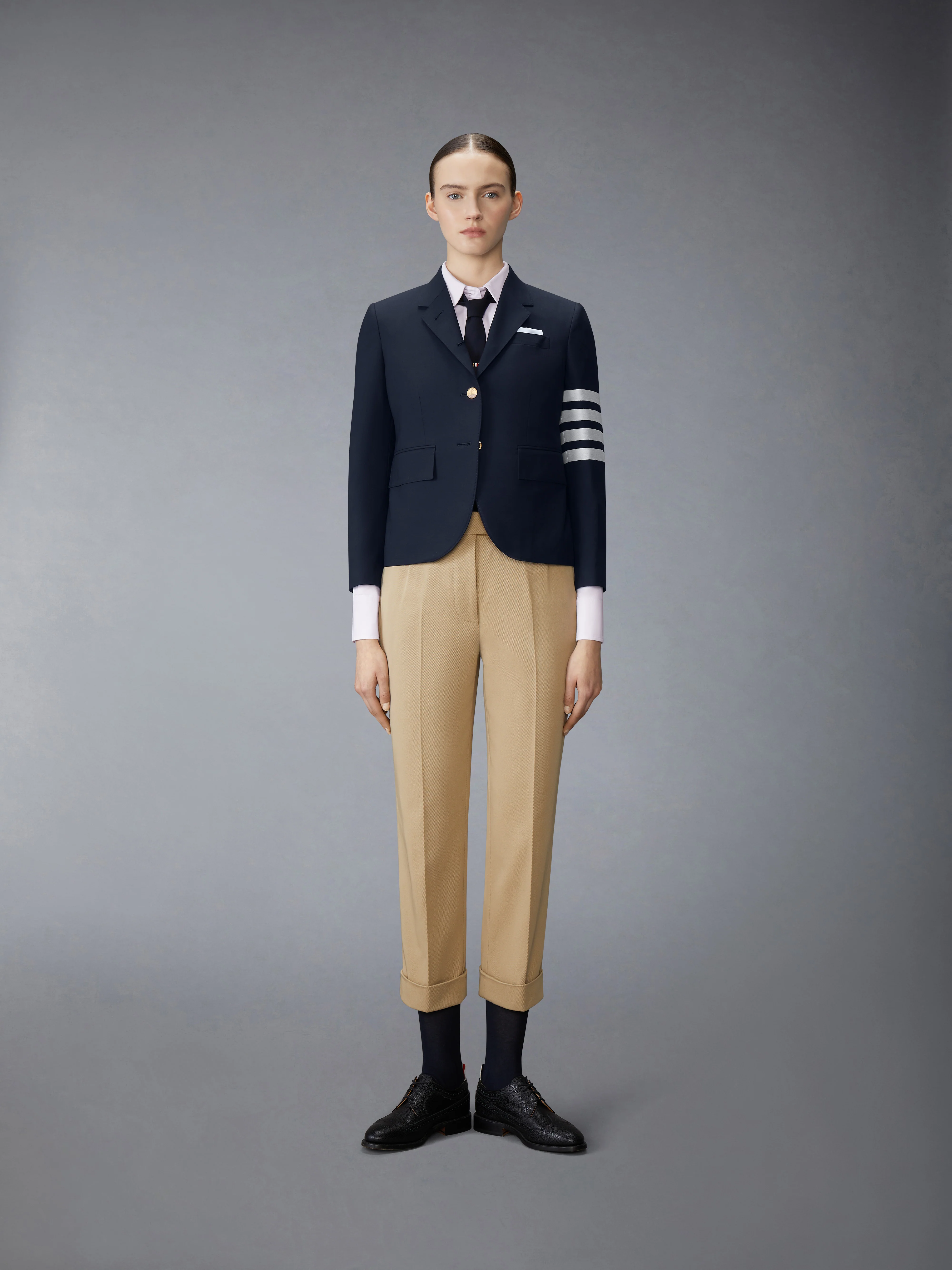 COTTON GABARDINE LOW RISE SLIM TROUSERS - Image 3