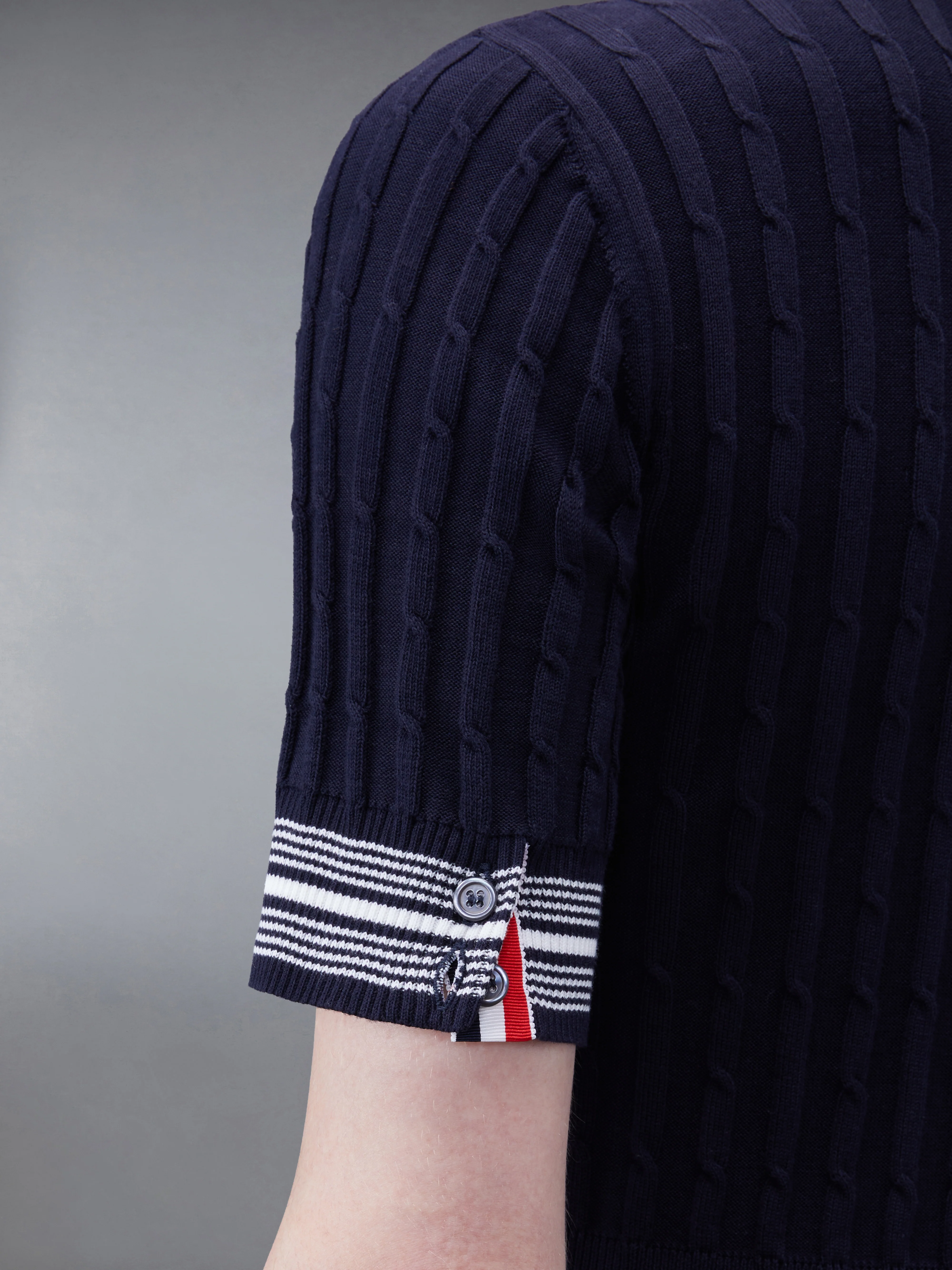 COTTON PLEATED CRICKET STRIPED CABLE DRESS - Image 5