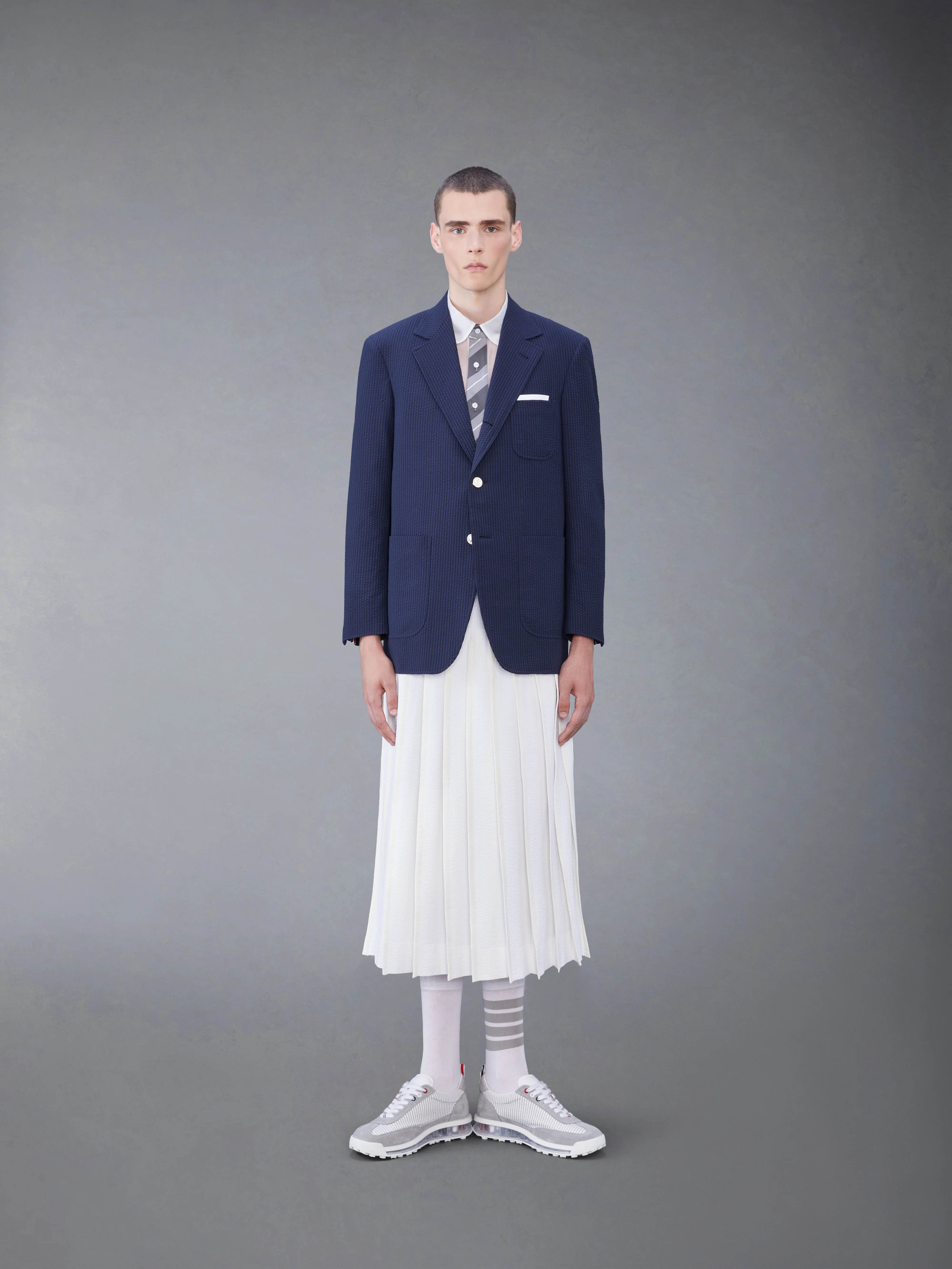 COTTON SEERSUCKER PLEATED SKIRT - Image 2