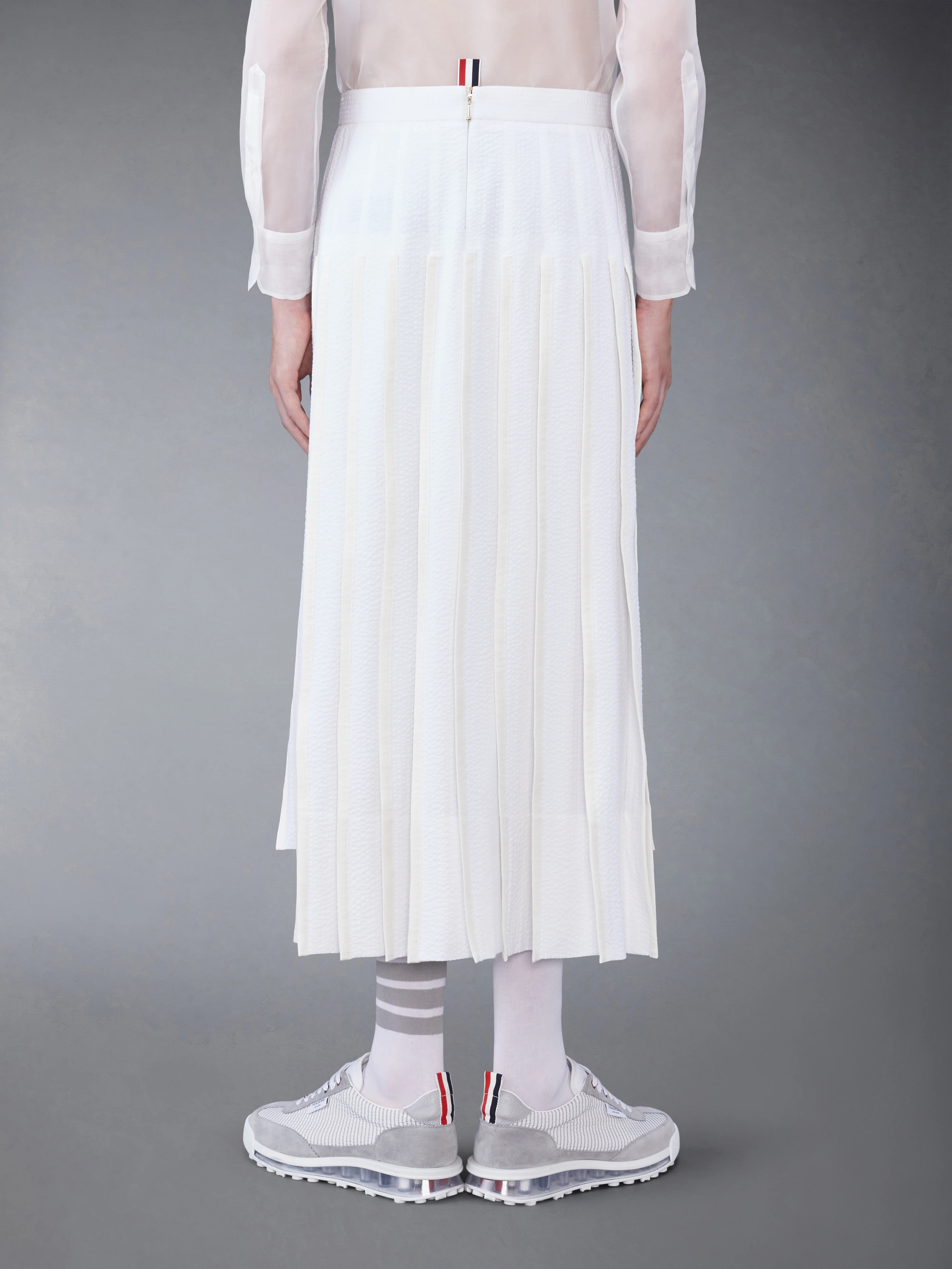 COTTON SEERSUCKER PLEATED SKIRT - Image 5