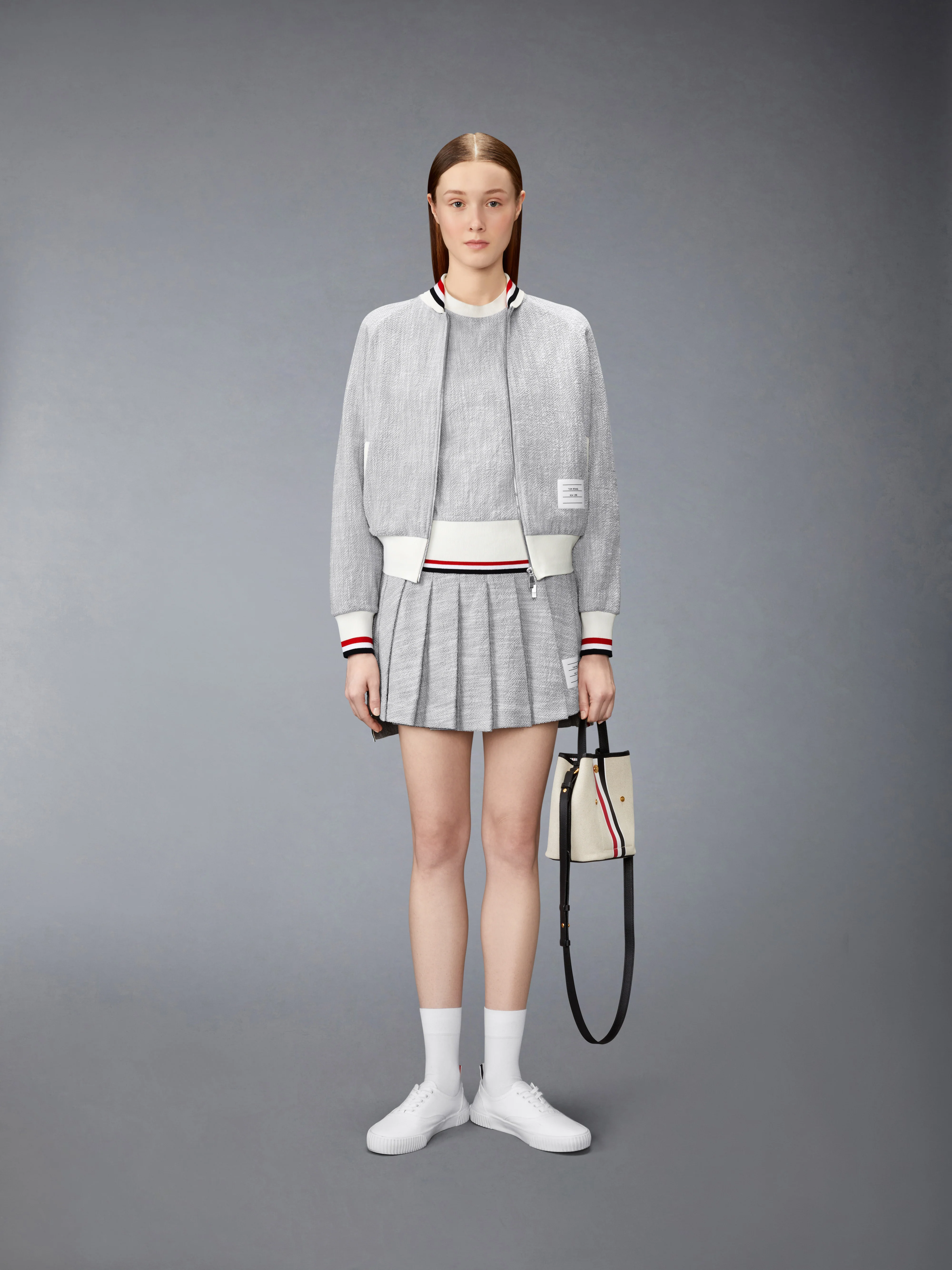 COTTON TWEED RWB CUFF BOMBER JACKET - Image 3