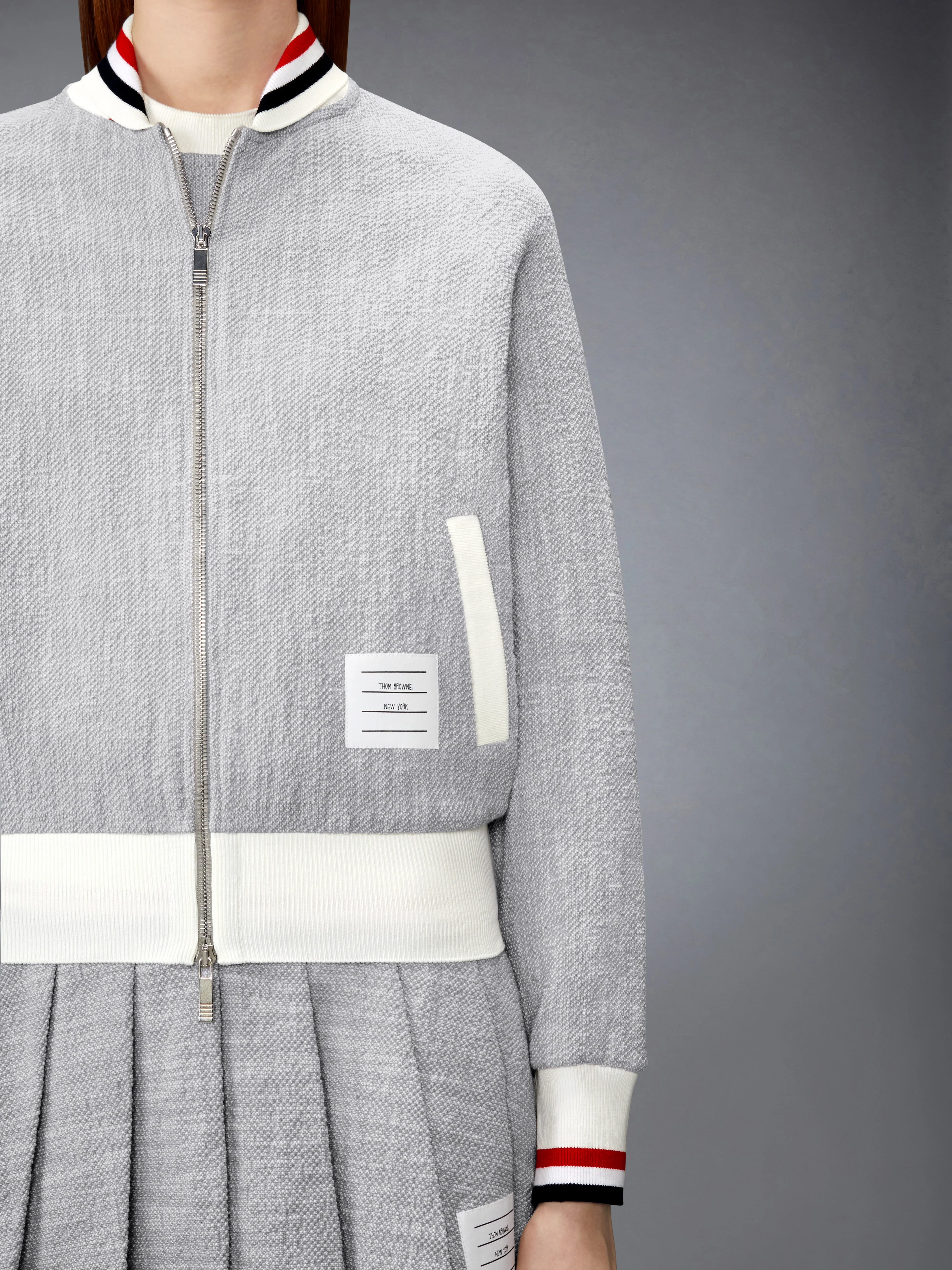 COTTON TWEED RWB CUFF BOMBER JACKET - Image 5