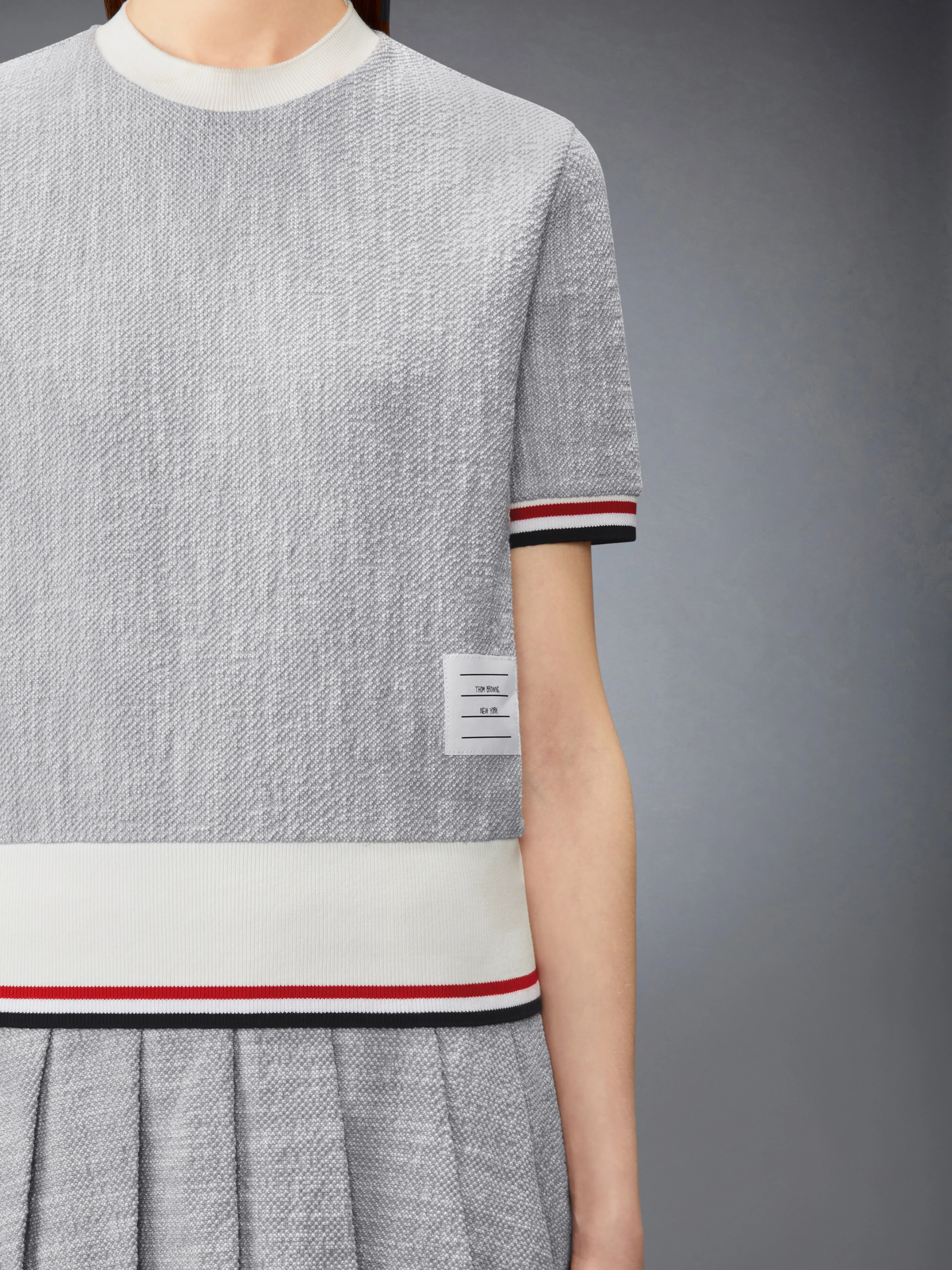 COTTON TWEED RWB CUFF TEE - Image 5