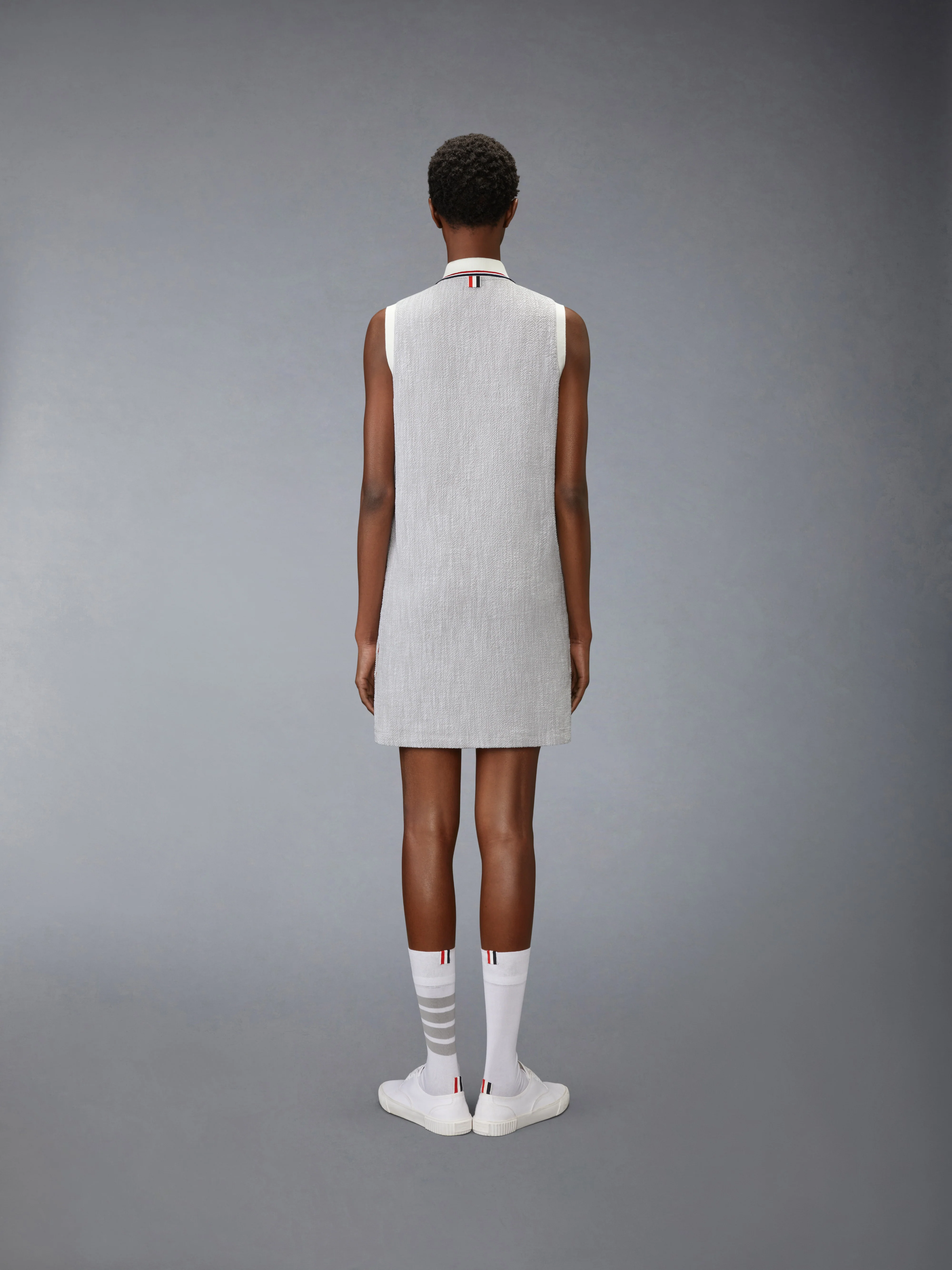 COTTON TWEED SLEEVELESS POLO DRESS - Image 3