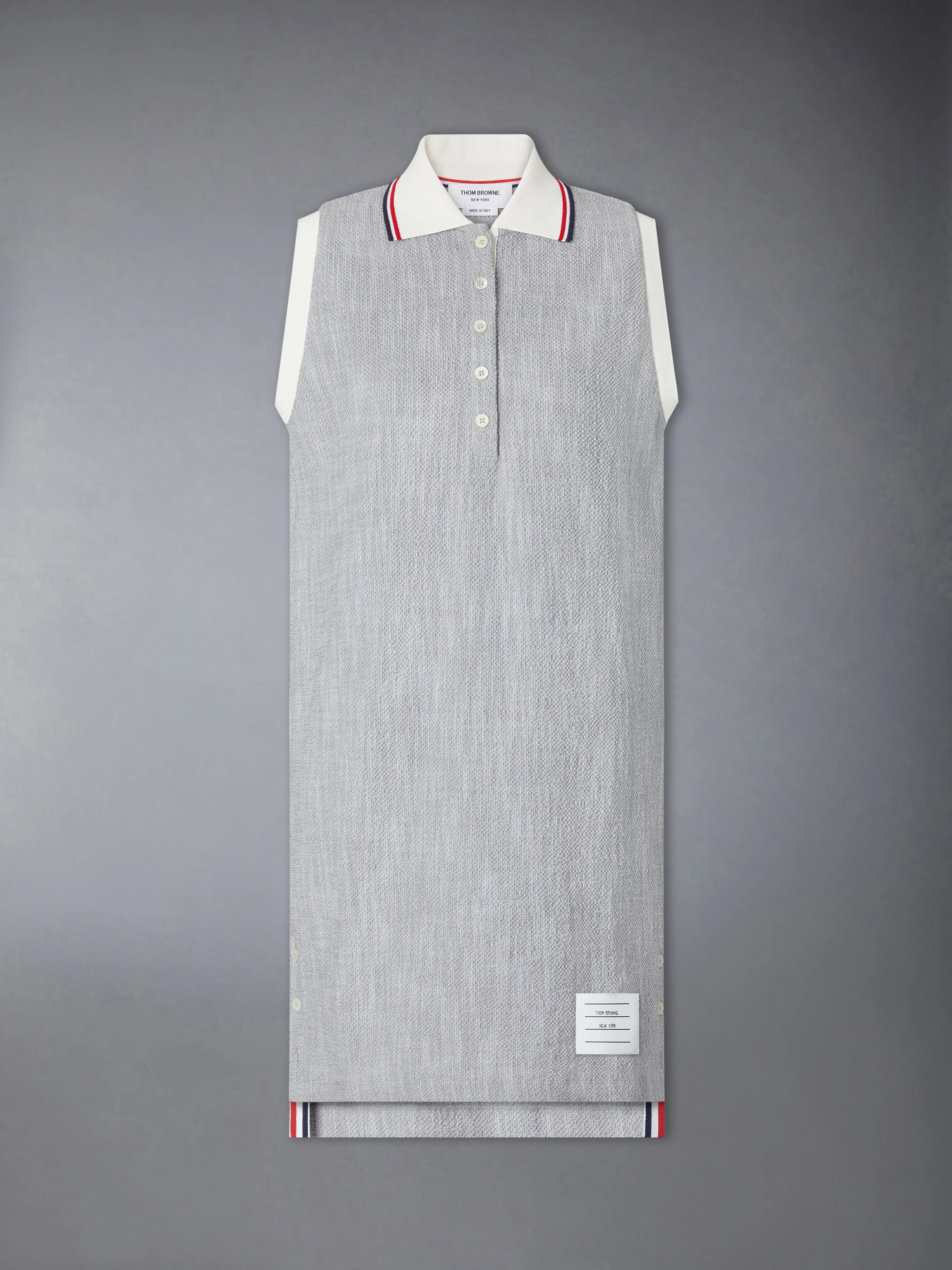 COTTON TWEED SLEEVELESS POLO DRESS - Image 7