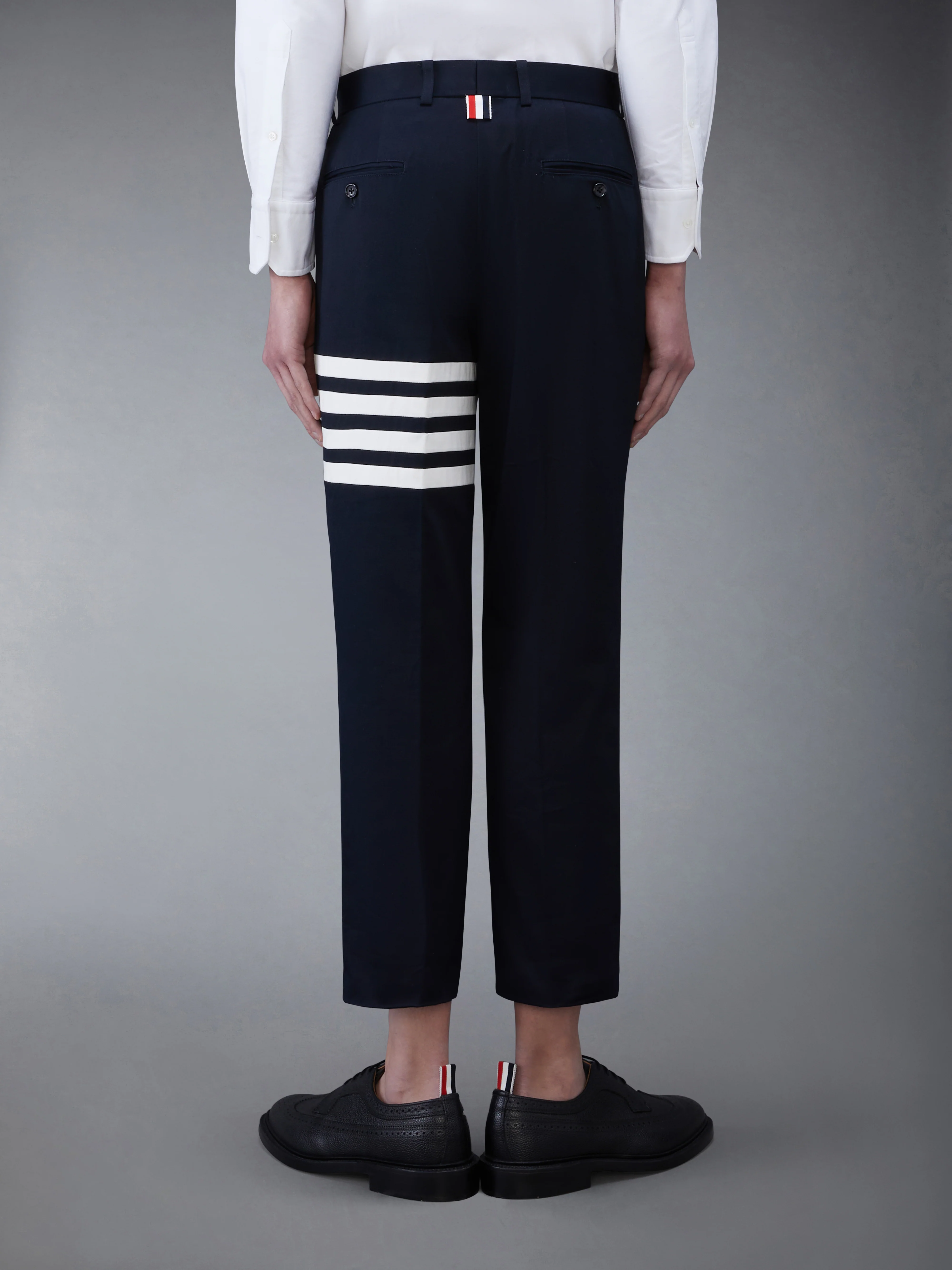 COTTON TWILL 4-BAR UNCONSTRUCTED CHINO TROUSERS - Image 3