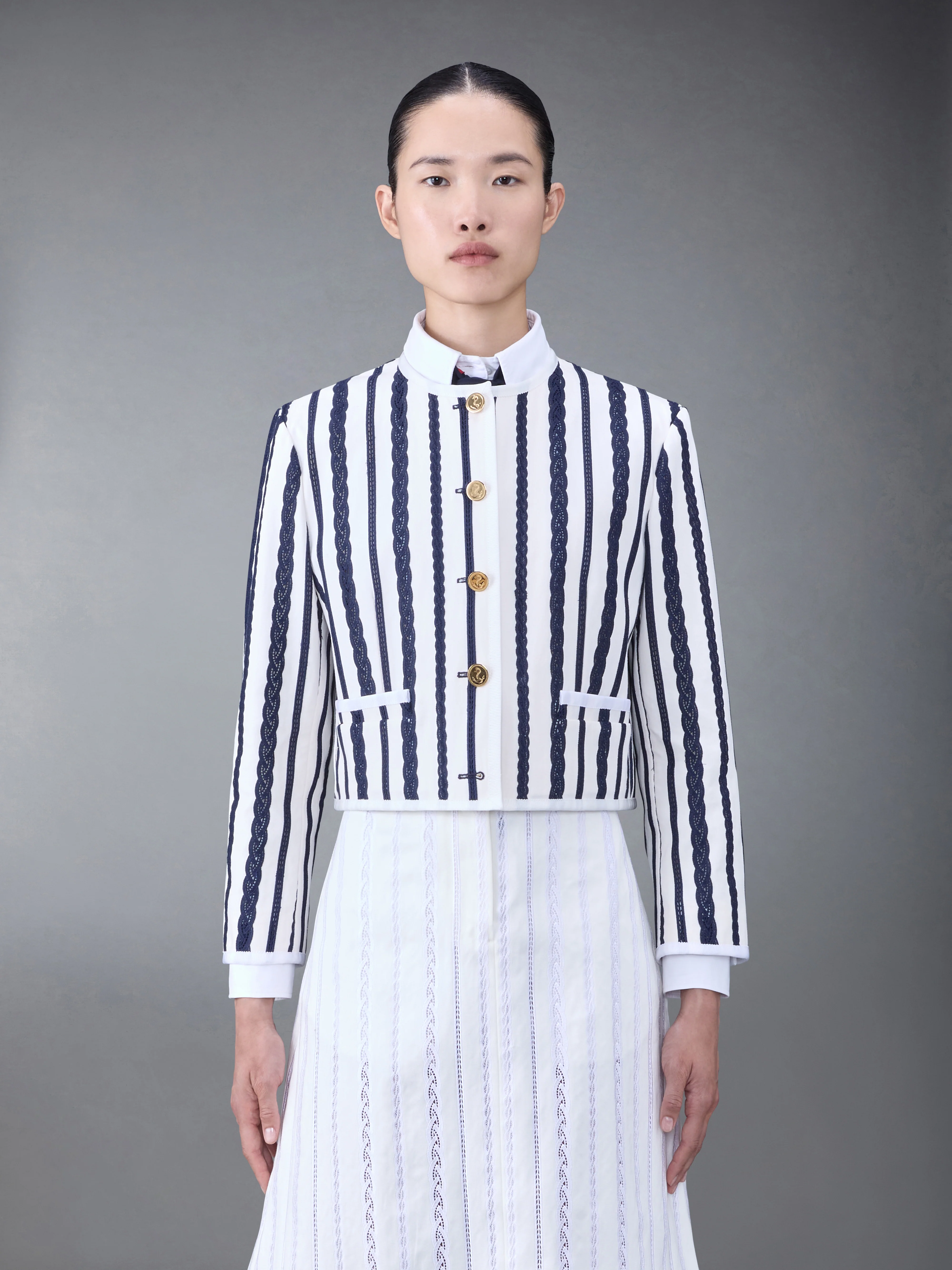 COTTON TWILL BOX PLEAT JACKET