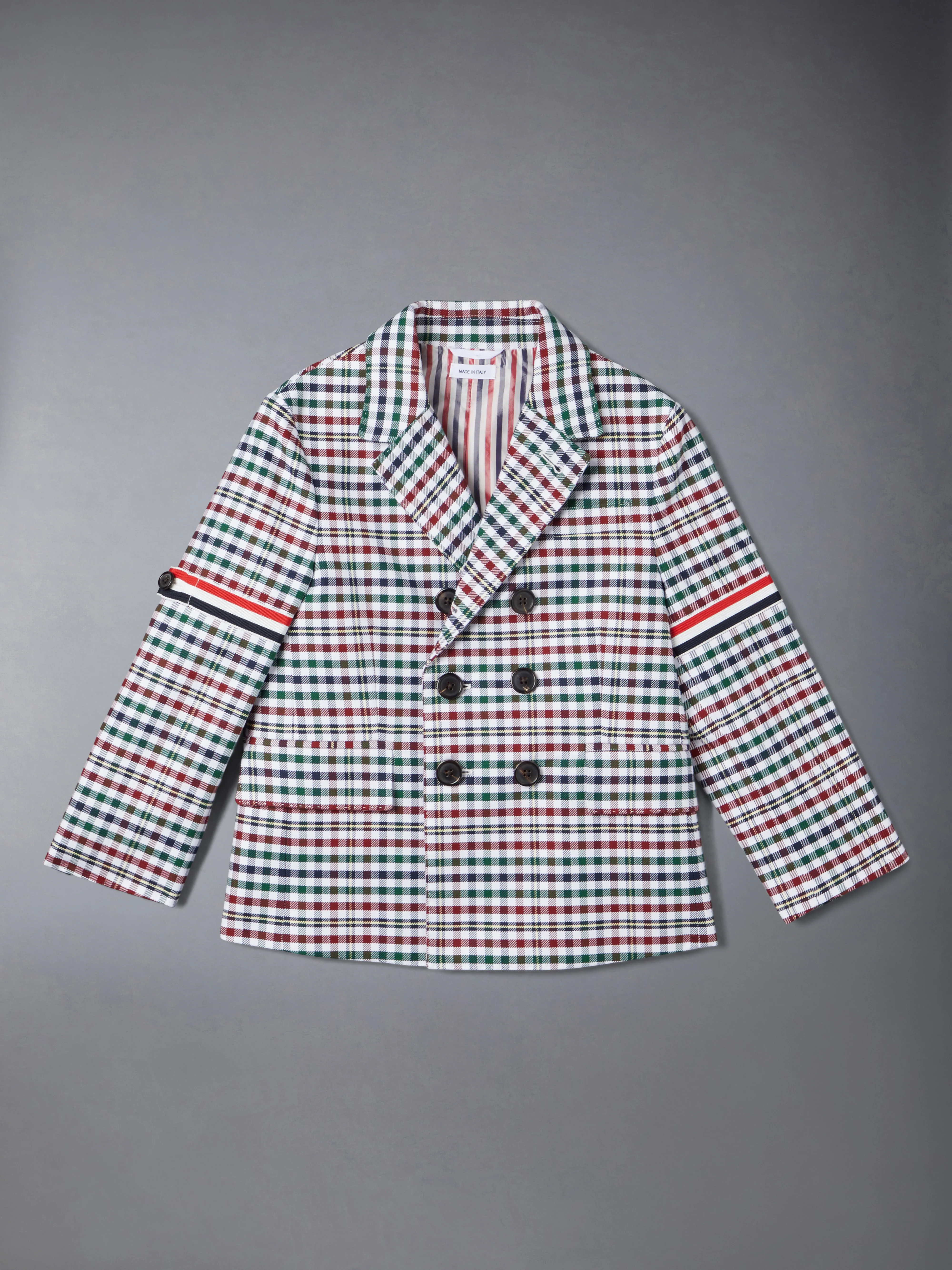 COTTON TWILL GINGHAM TARTAN ARMBAND CLASSIC SPORT COAT