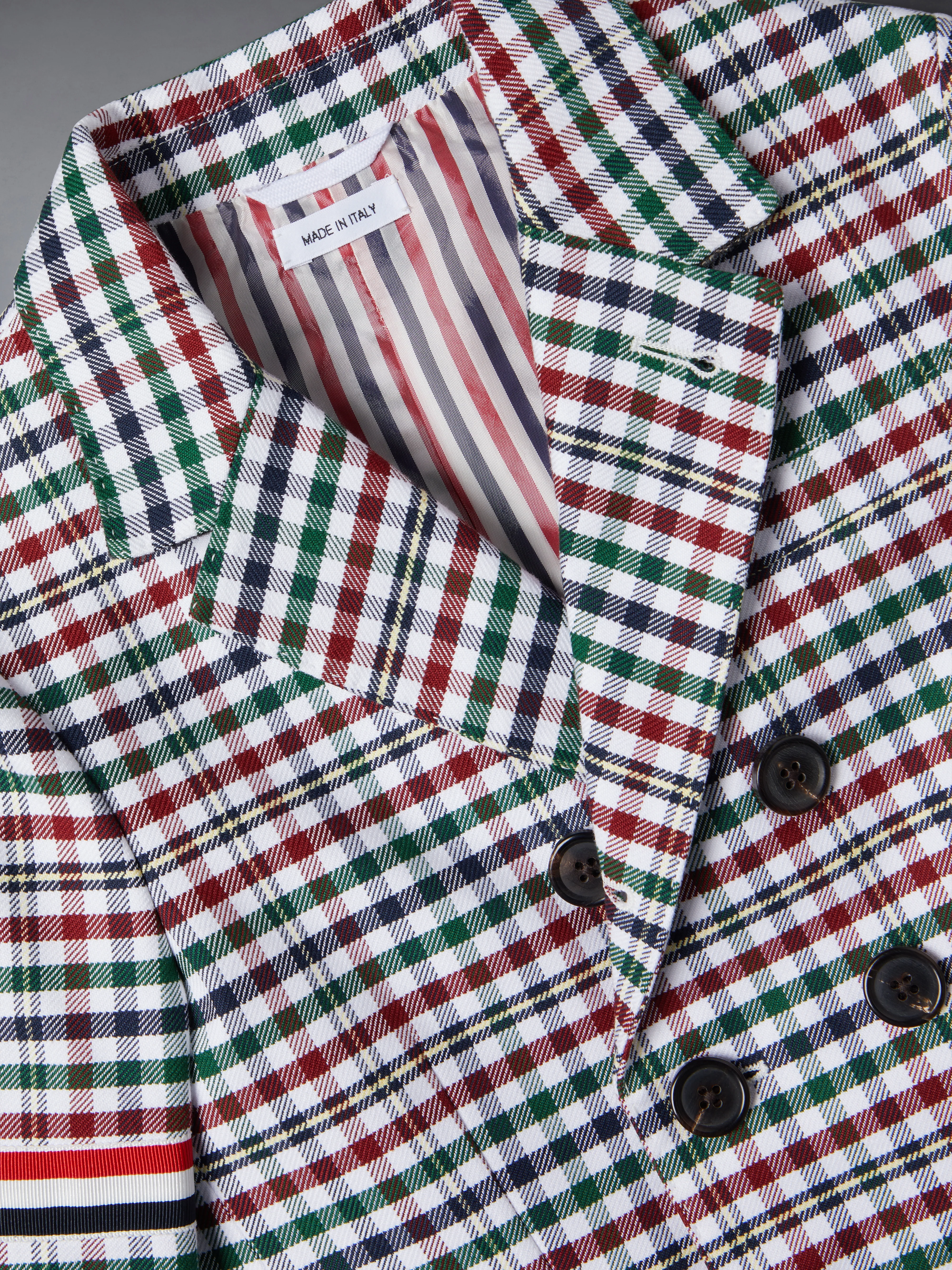 COTTON TWILL GINGHAM TARTAN ARMBAND CLASSIC SPORT COAT - Image 4