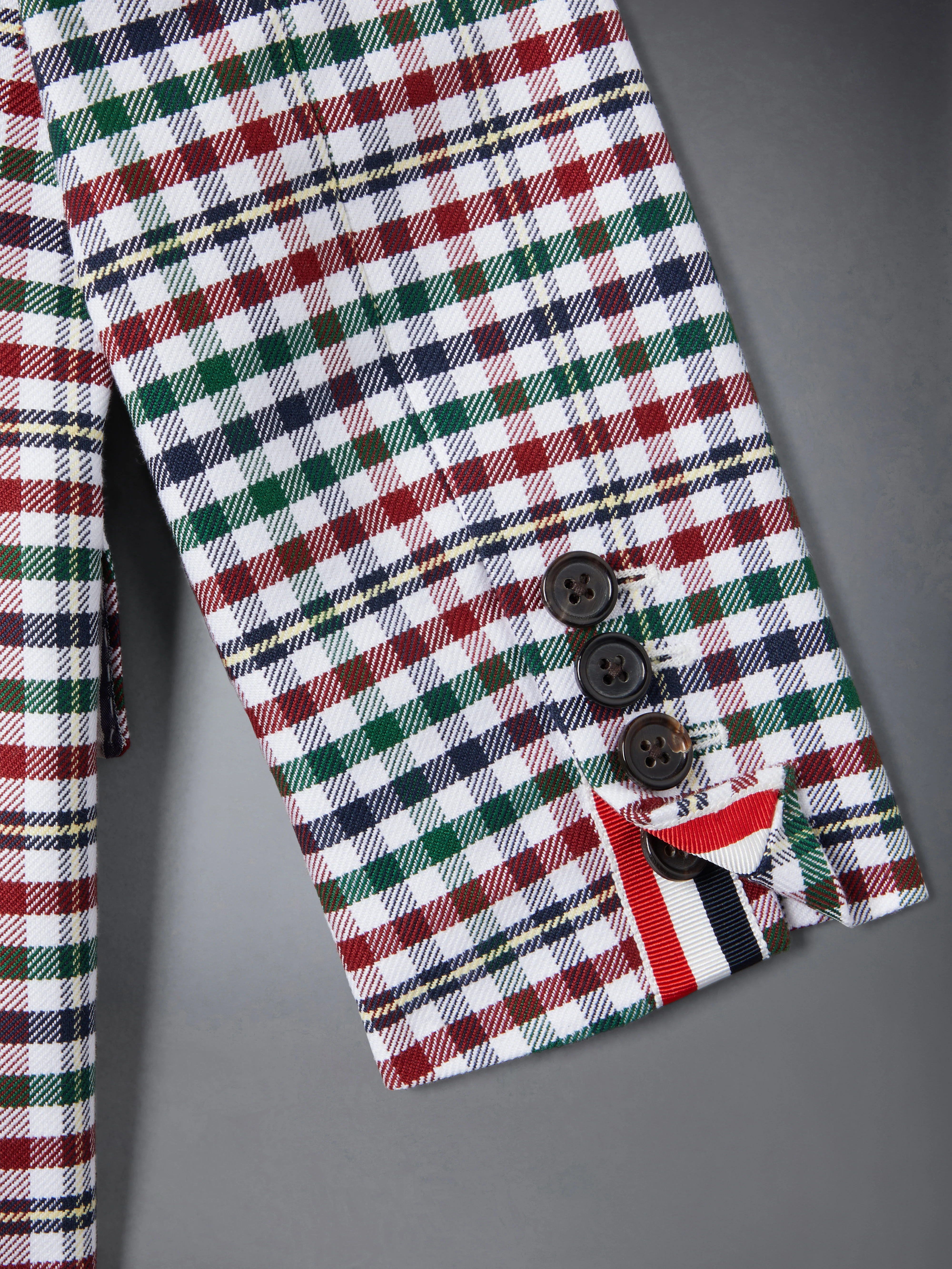 COTTON TWILL GINGHAM TARTAN ARMBAND CLASSIC SPORT COAT - Image 7
