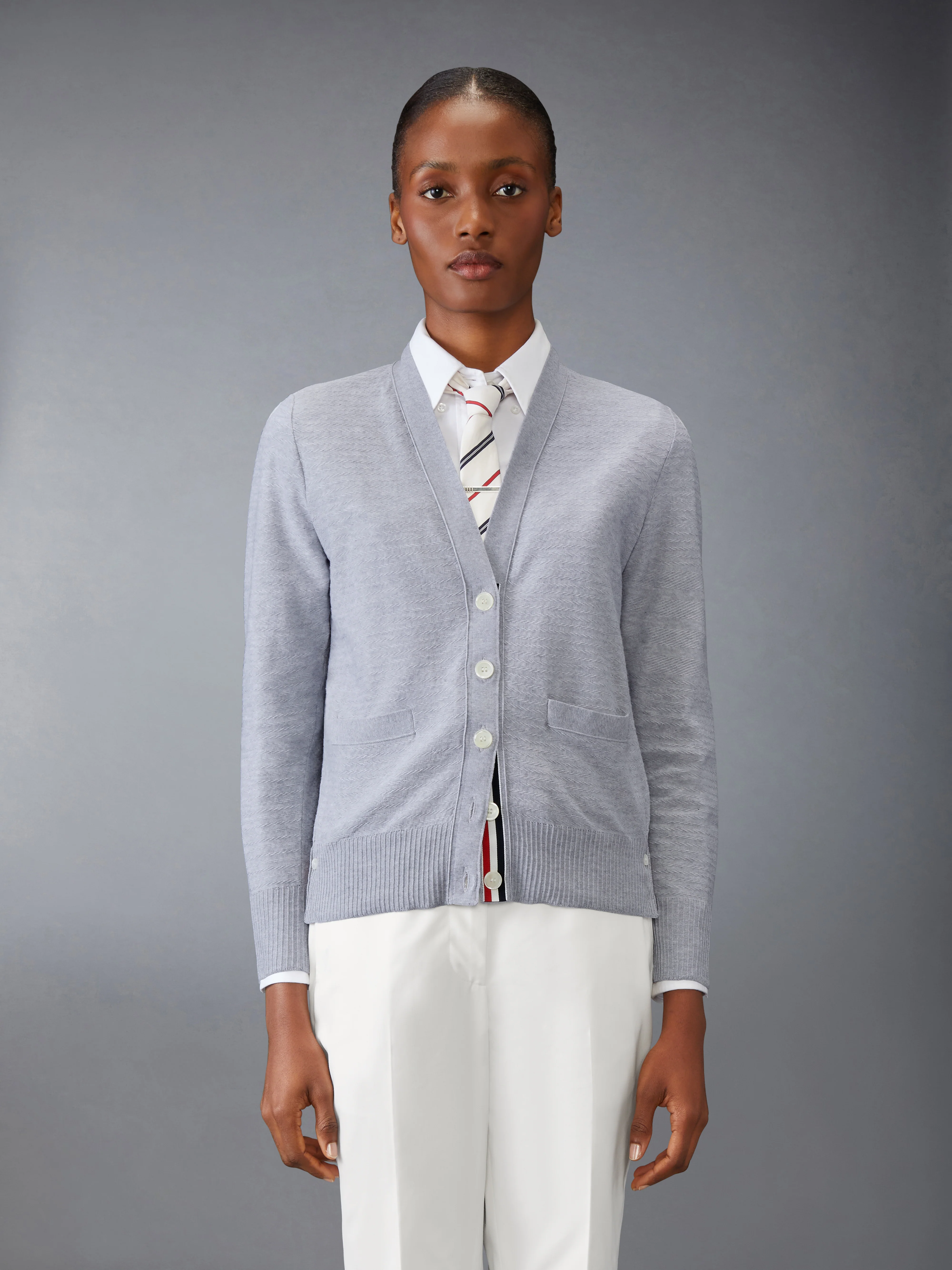 COTTON V NECK CARDIGAN