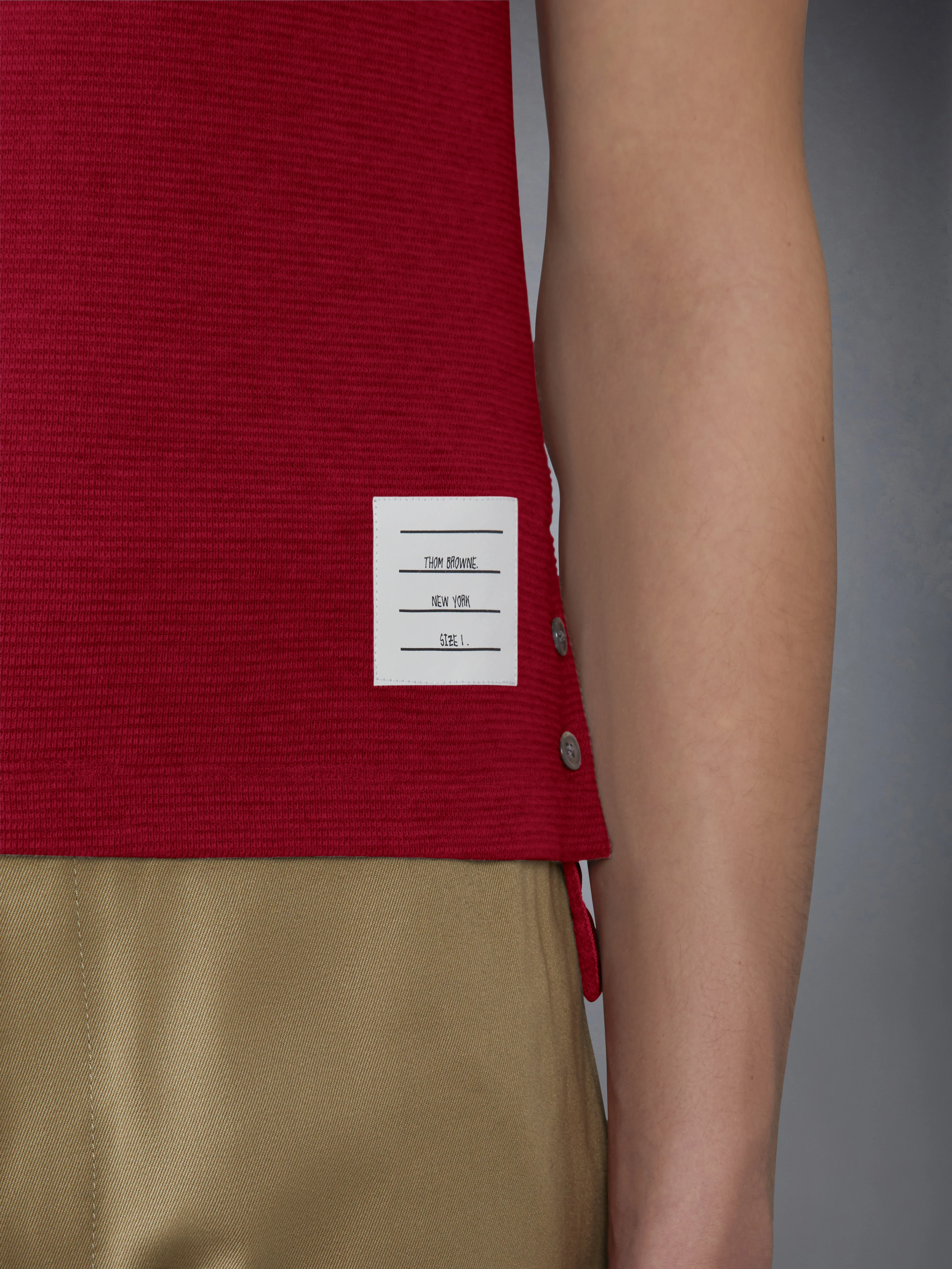 COTTON WAFFLE RIB CUFF TEE - Image 5
