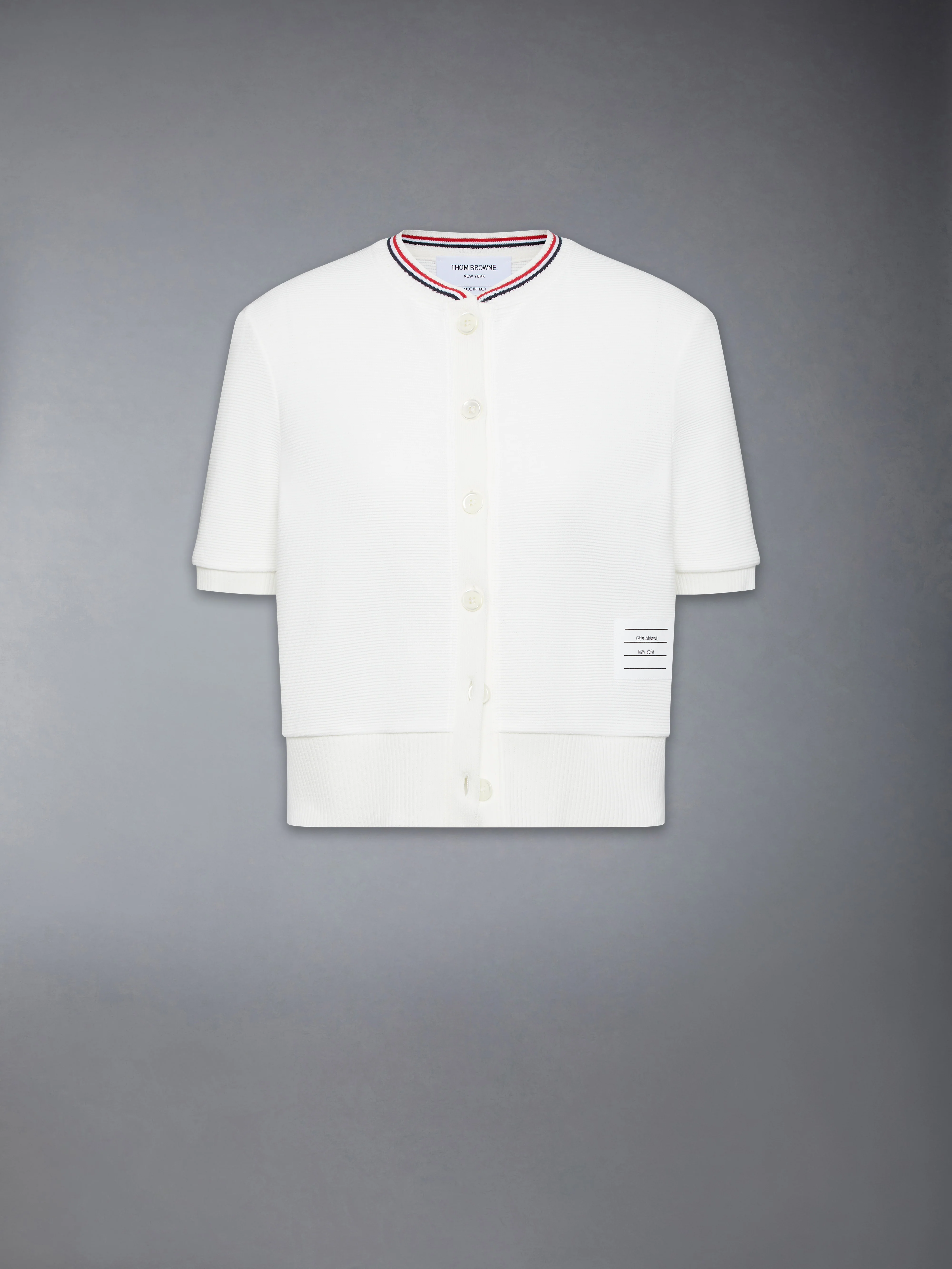 COTTON WAFFLE SHORT SLEEVE CARDIGAN - Image 6