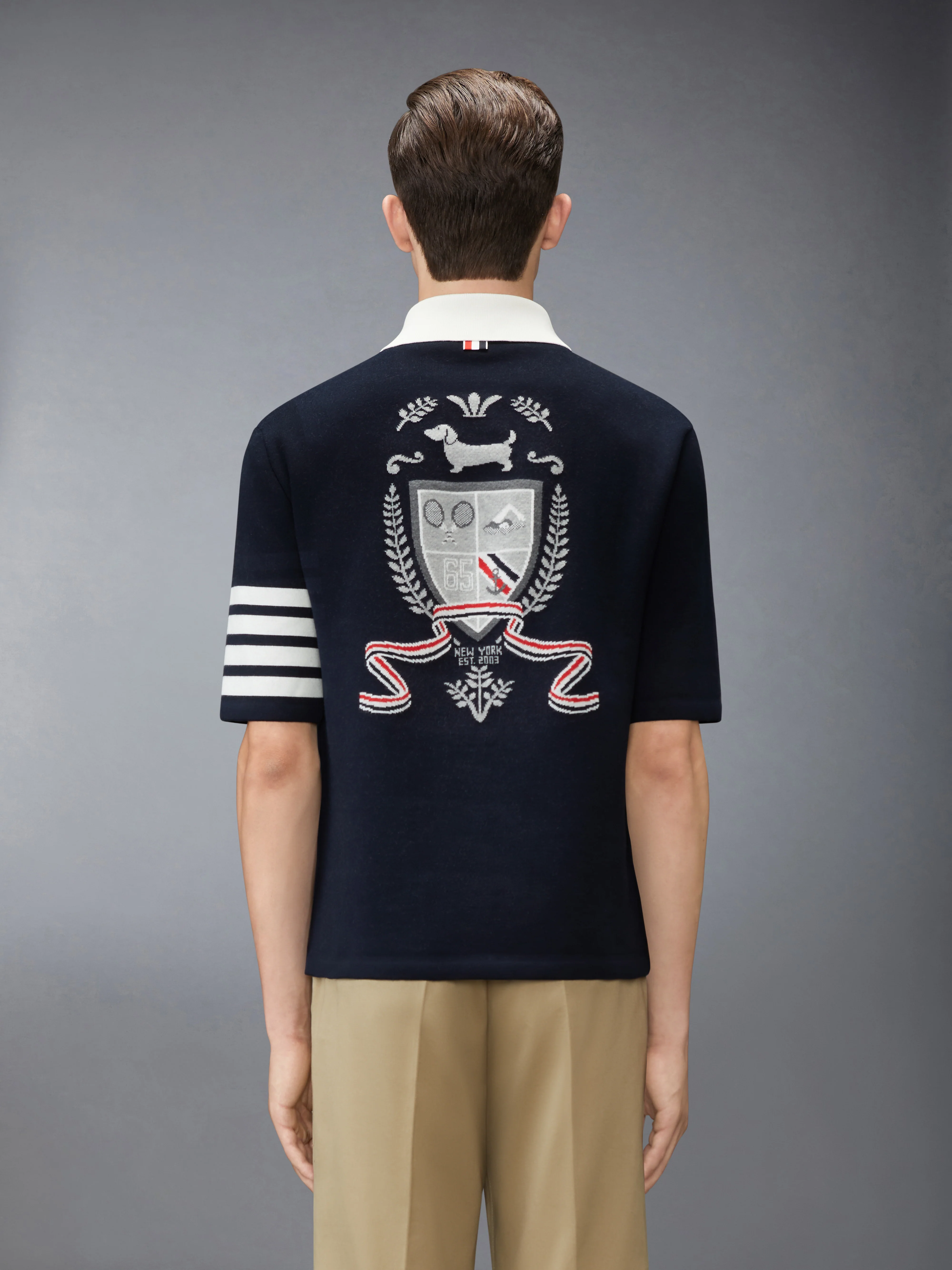 CREST INTARSIA JACQUARD 4-BAR RUGBY FIT POLO - Image 2