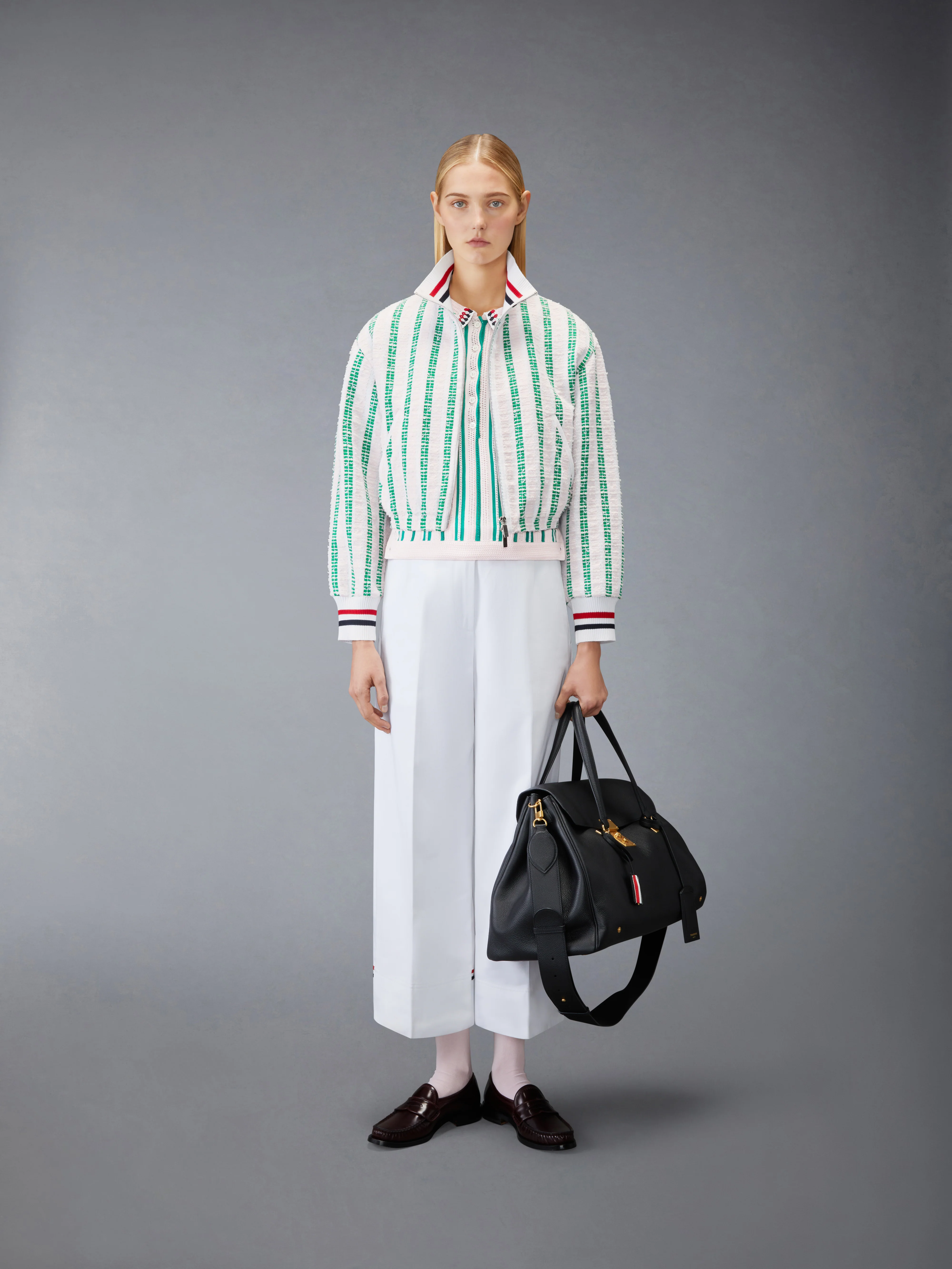 CROCHET STITCH RWB STRIPE POLO - Image 3