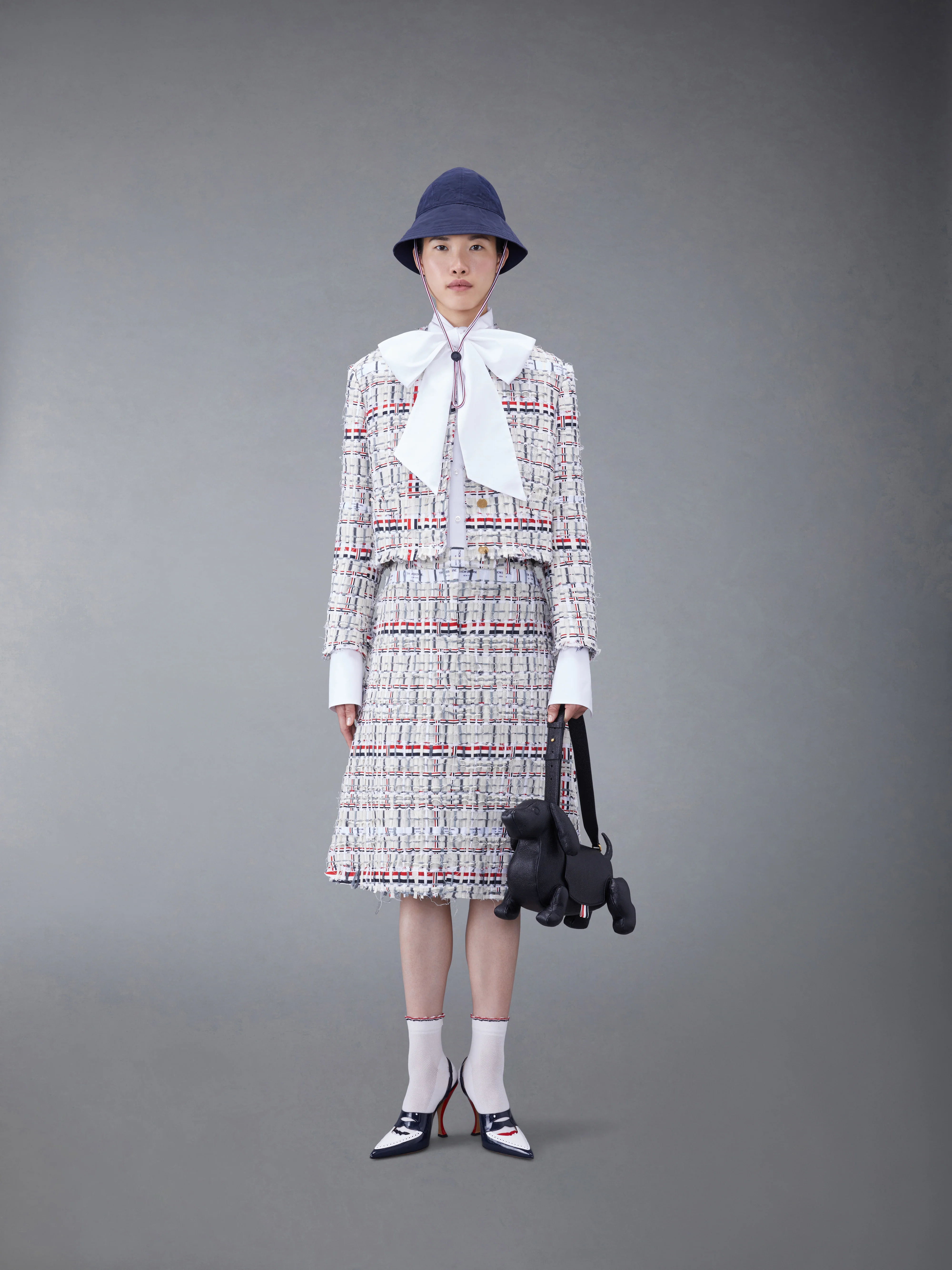 DECONSTRUCTED TWEED BOX PLEAT CARDIGAN JACKET - Image 4